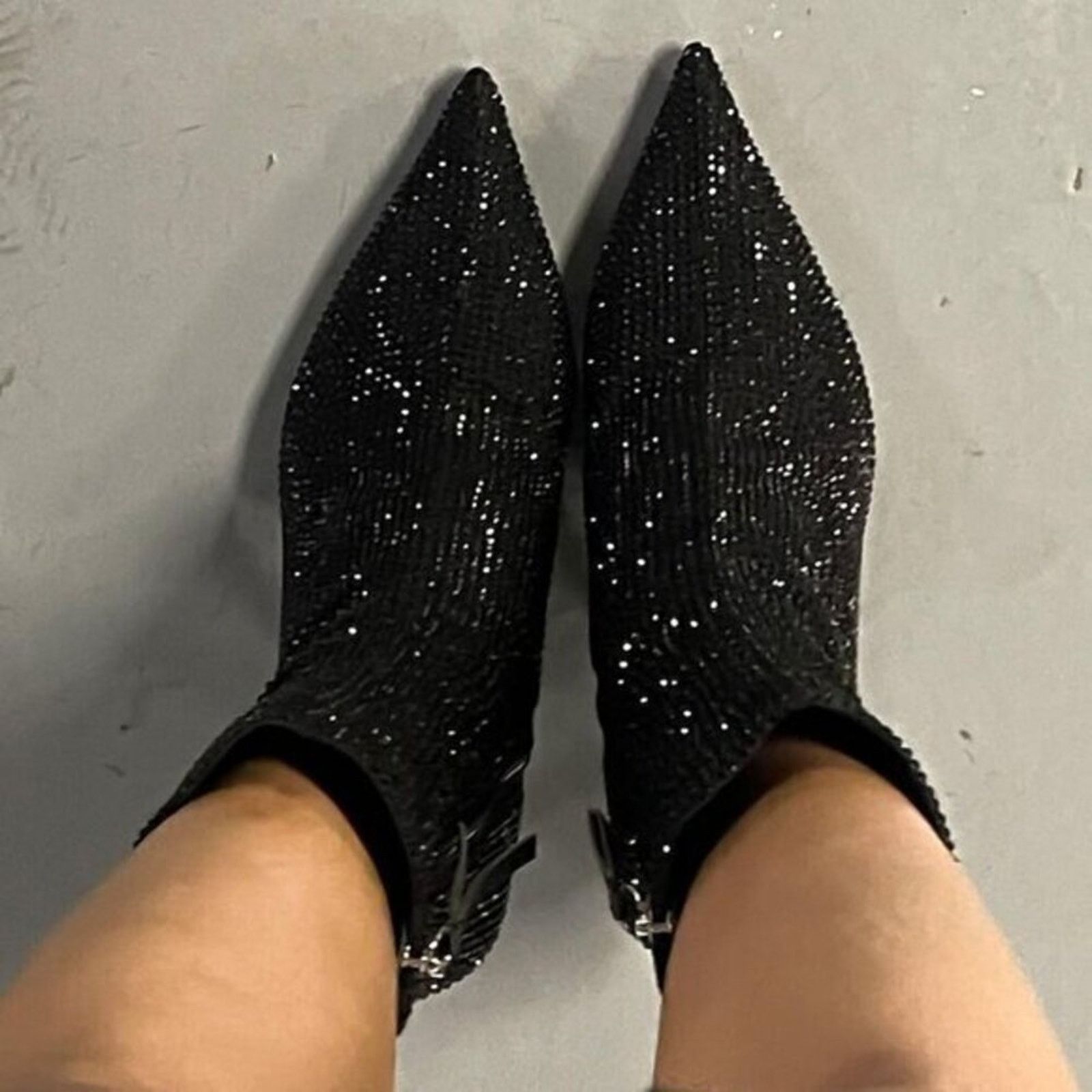 Zara ZARA Rhinestone Pointed Toe Ankle Boots – Sz 6.5, 8 NWT Size US 8 / IT 38 - 11 Thumbnail