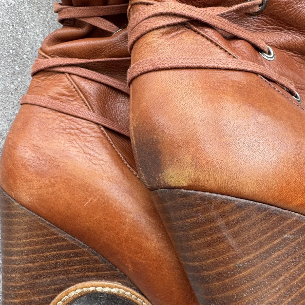 Dries Van Noten Dries Van Noten Vintage Lace Up Knee High Leather Boots Size US 7 / IT 37 - 16 Thumbnail