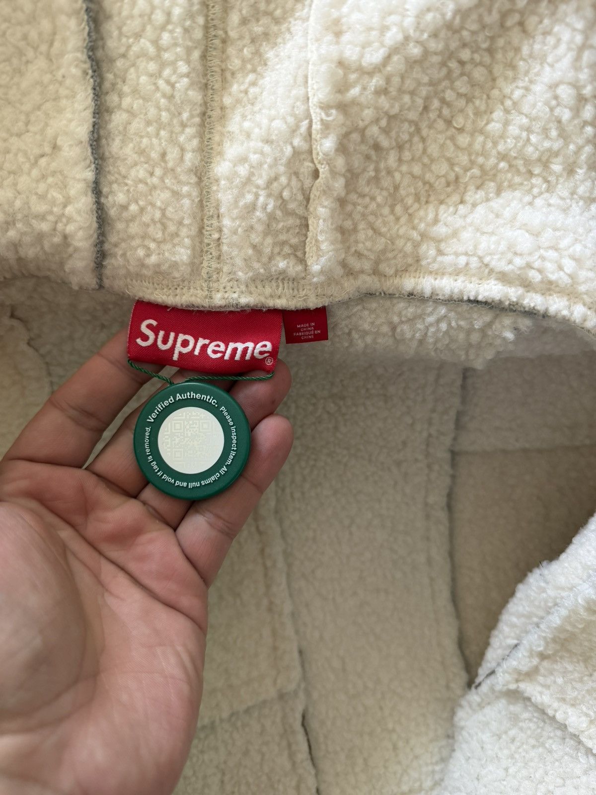 Supreme Supreme Faux Shearling Patchwork Zip Up Hooded Sweatshirt Size US L / EU 52-54 / 3 - 4 Thumbnail