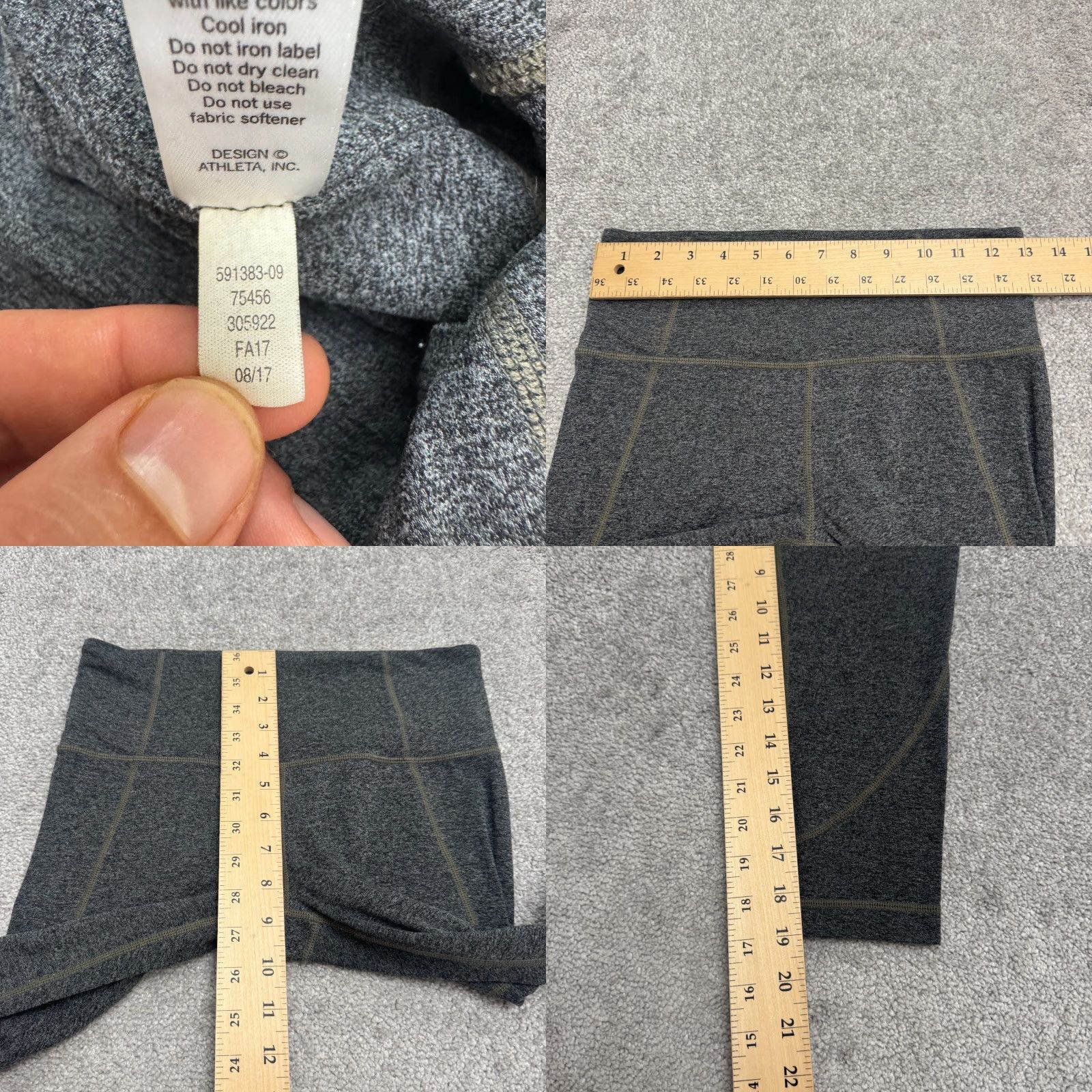 Athleta VINTAGE Athleta Salutation Powevita Capri Cropped Leggings Womens Small Gray Active Yoga Size 28" / US 6 / IT 42 - 8 Thumbnail