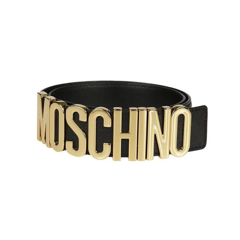 Moschino Moschino Couture Jeremy Scott SHINY LEATHER BELT GOLD LOGO Size ONE SIZE - 3 Thumbnail