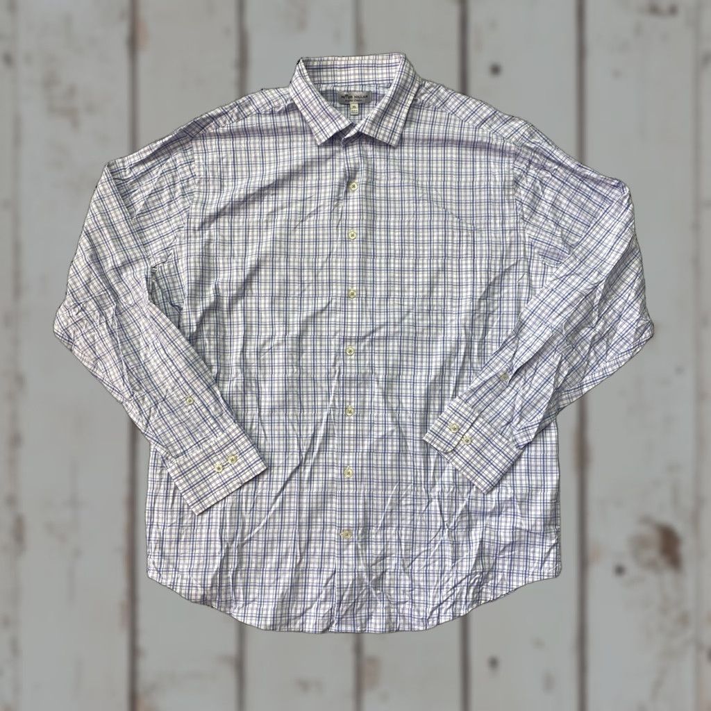Peter Millar PETER MILLAR Summer Comfort Shirt Men's XL Blue Purple Check L/S Button-Up Casual Business Size US XL / EU 56 / 4 - 1 Thumbnail