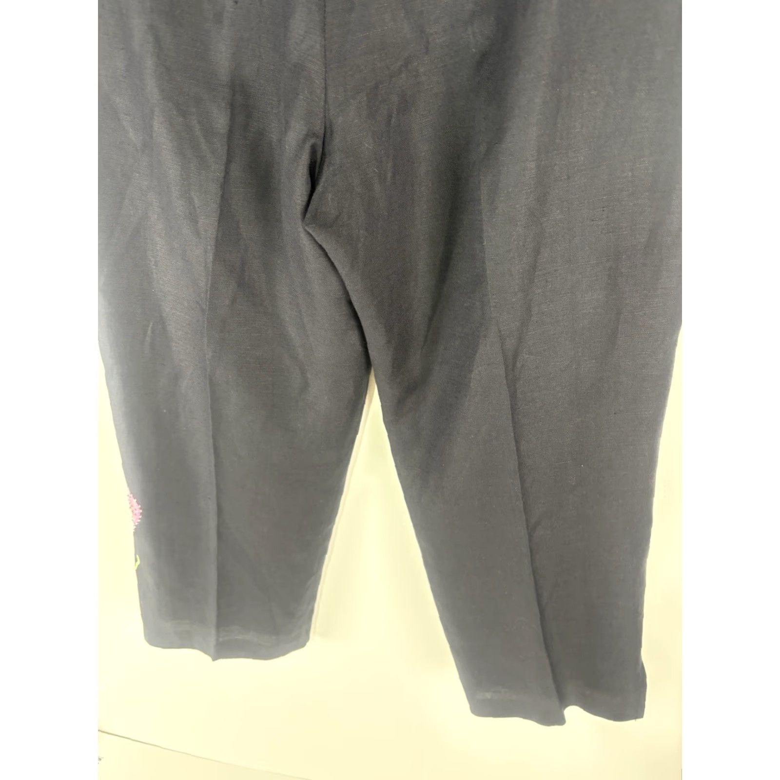 Vintage Larry Levine Black Linen Blend Cropped Dress Pants Womens Size 8 Size 30" / US 8 / IT 44 - 7 Thumbnail