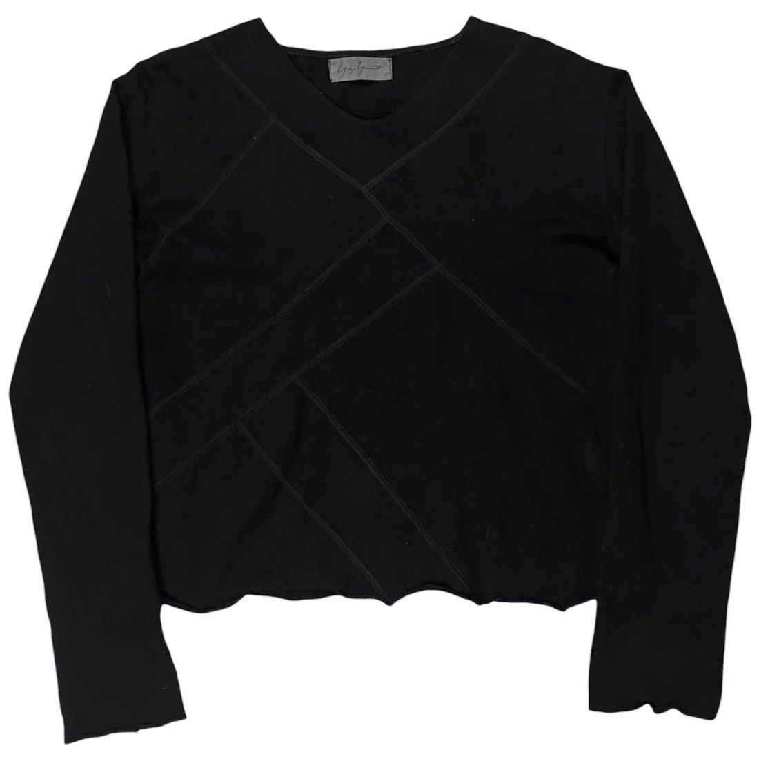 Yohji Yamamoto Yohji Yamamoto Cropped Asymmetric Seam Sweater Size US XS / EU 42 / 0 - 1 Thumbnail