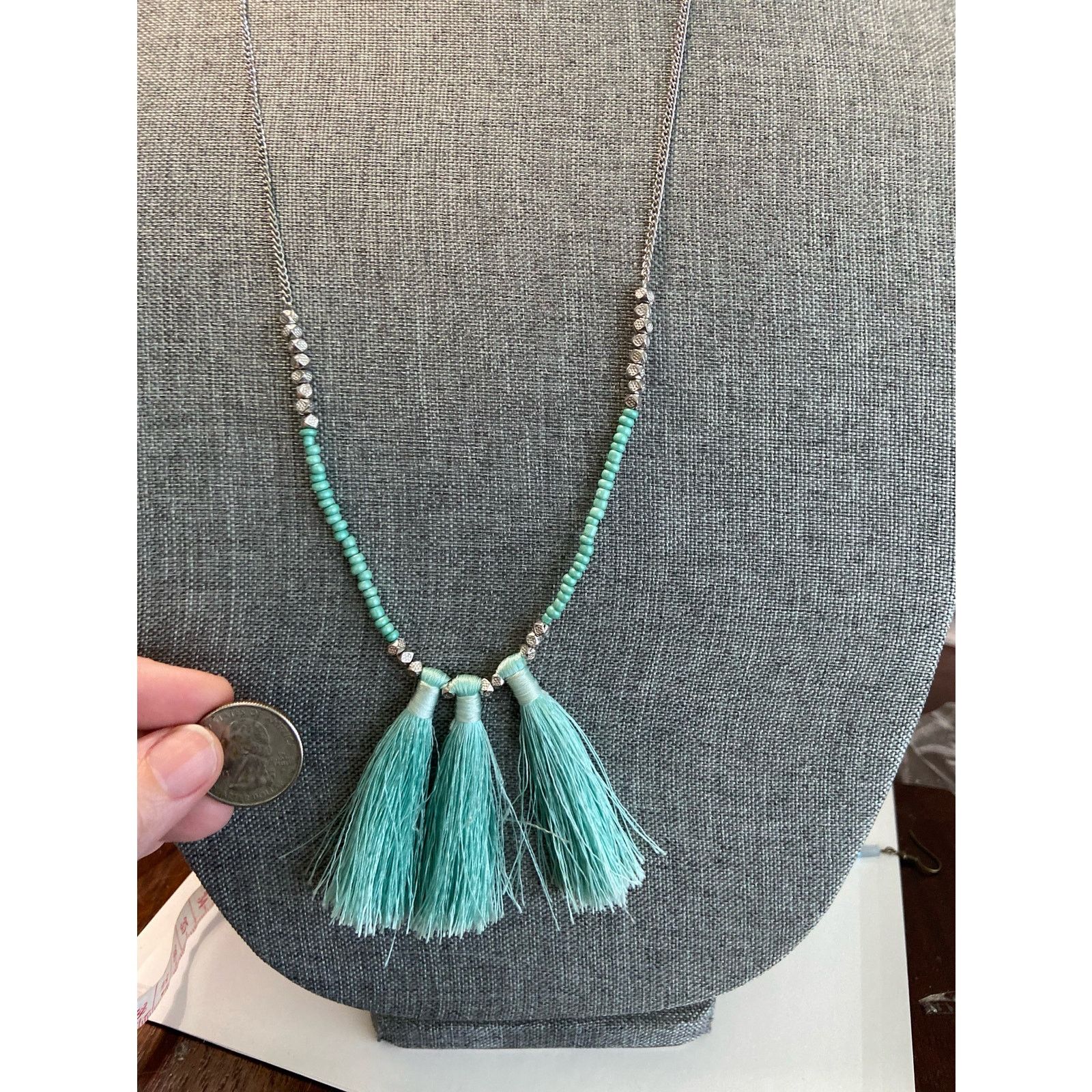 Other aqua tassel necklace Size ONE SIZE - 2 Thumbnail
