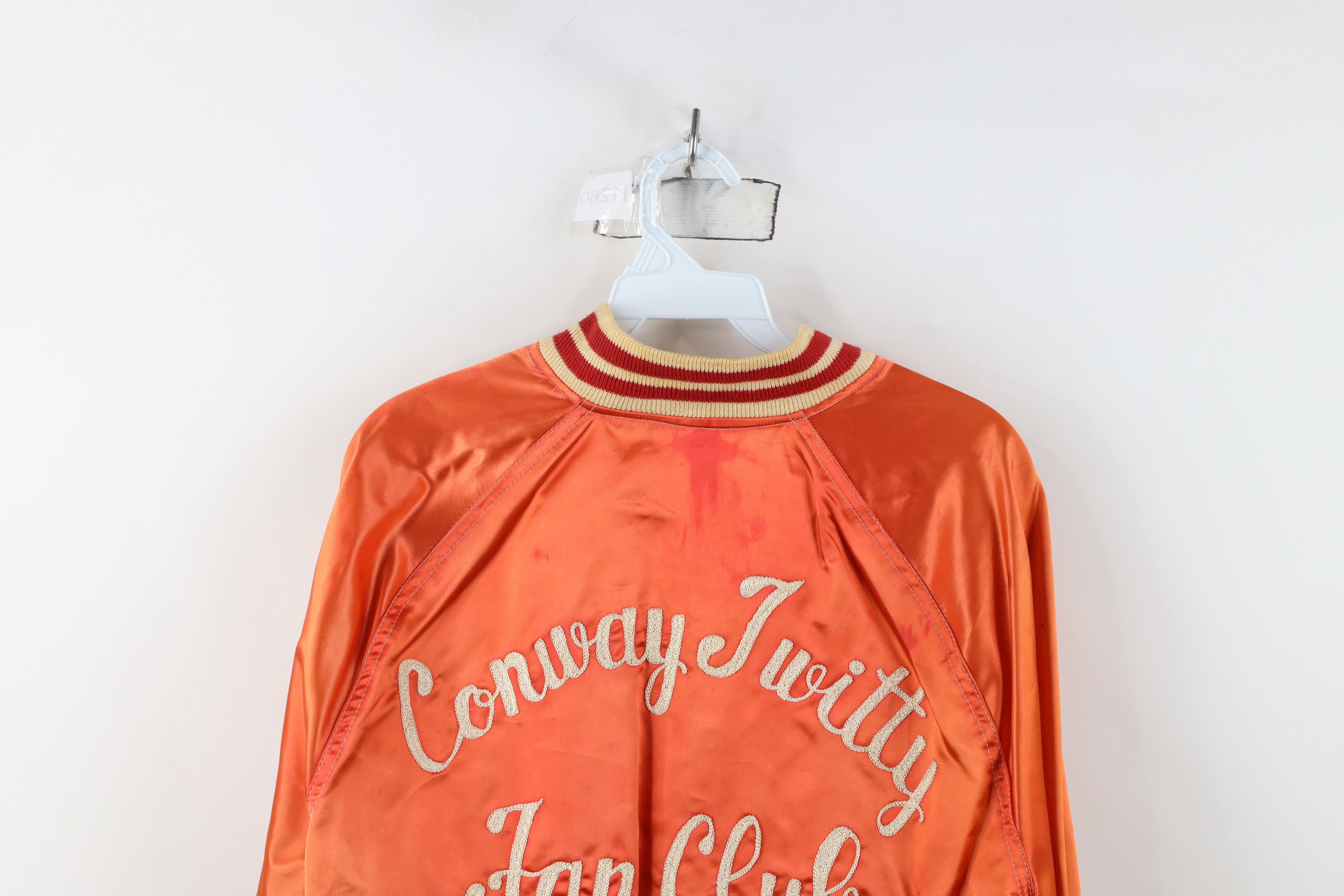 Vintage Vintage 70s Conway Twitty Fan Club Satin Bomber Jacket USA Size S / US 4 / IT 40 - 16 Thumbnail
