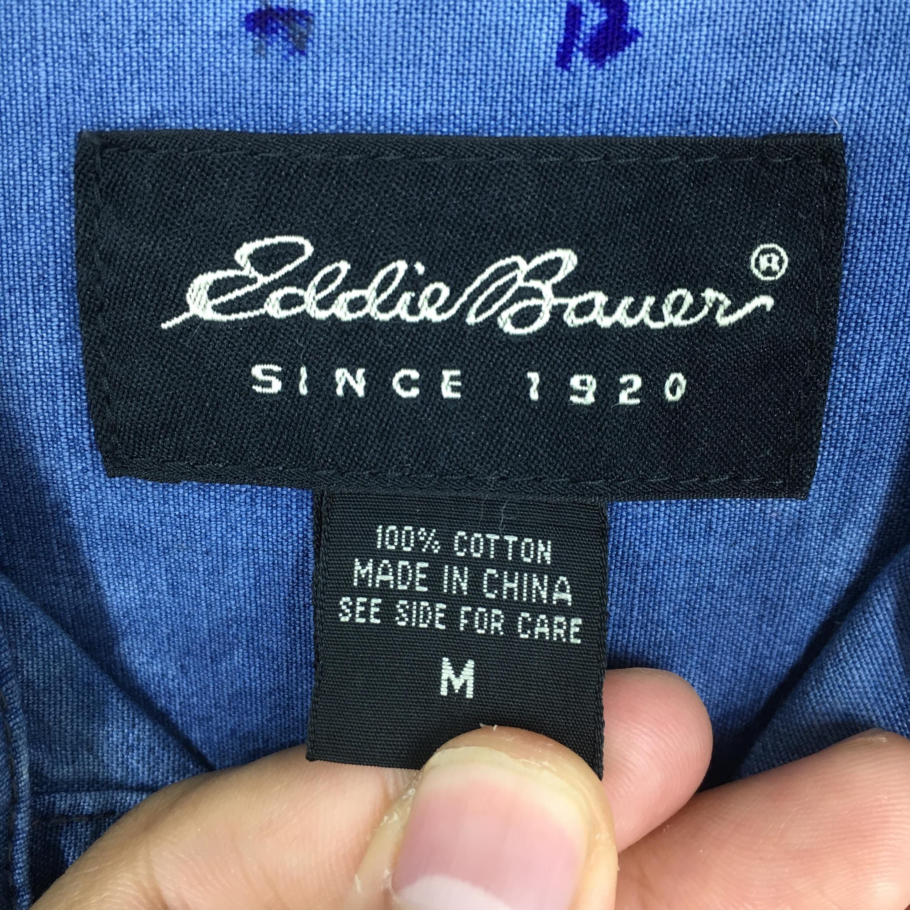 Eddie Bauer Vintage 90's Eddie Bauer Bleach Blue Flannel Medium Size US M / EU 48-50 / 2 - 5 Thumbnail