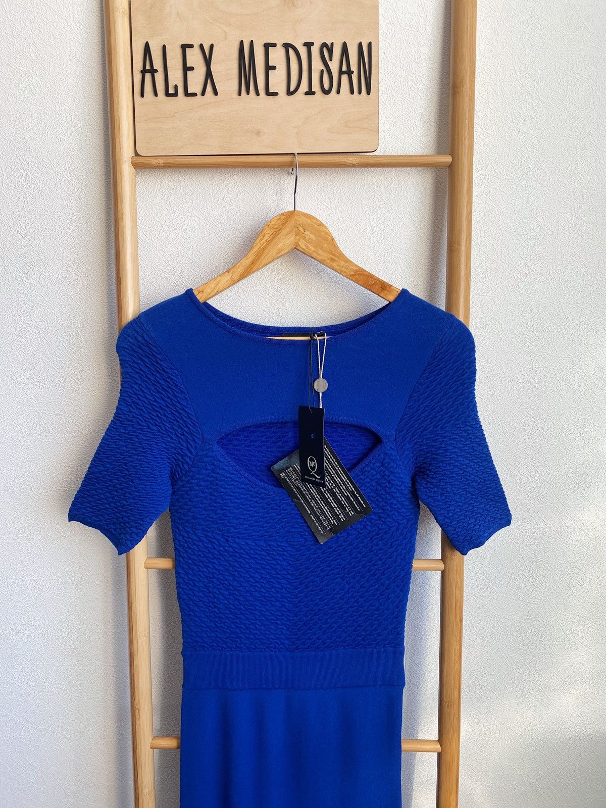 Alexander McQueen Alexander McQueen Auth 38 IT Midi Blue Knit Cotton Dress Size XS / US 0-2 / IT 36-38 - 4 Thumbnail
