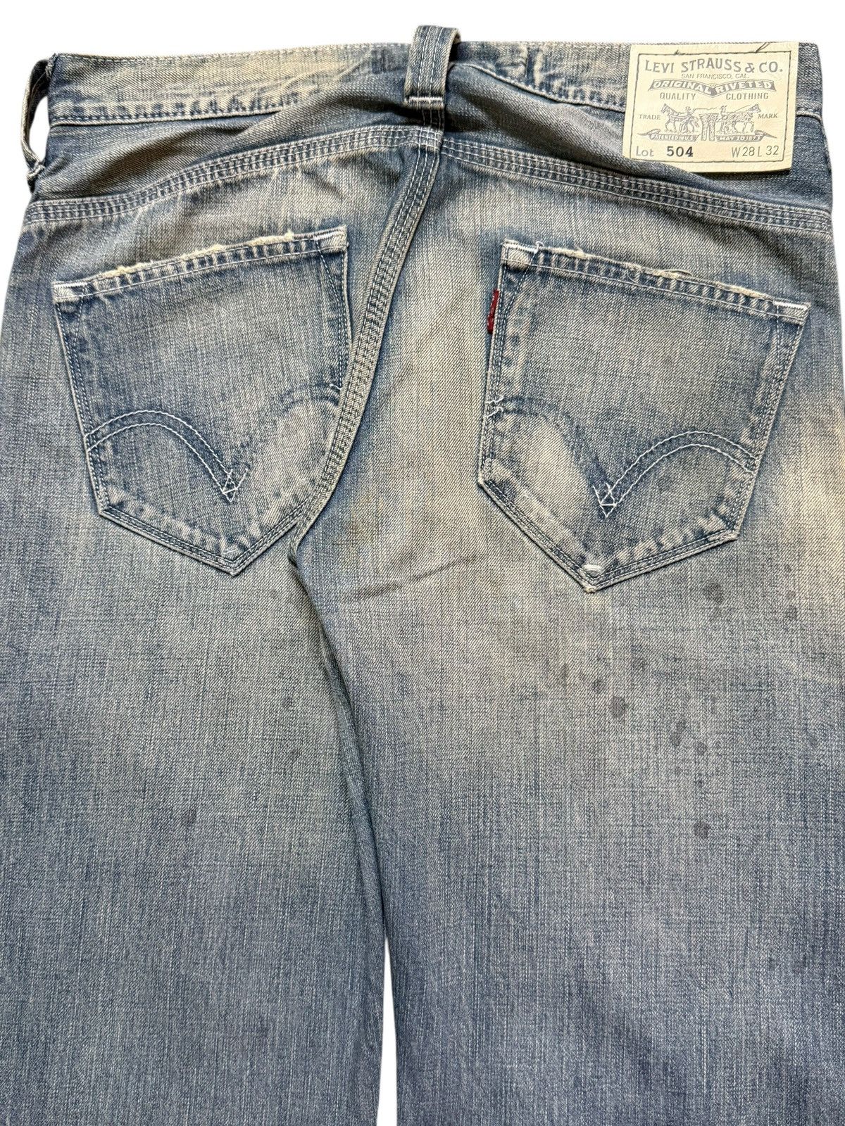 Levi's Vintage Y2K Levis 504 Faded Wash Whisker Distressed Straight Size US 30 / EU 46 - 6 Thumbnail