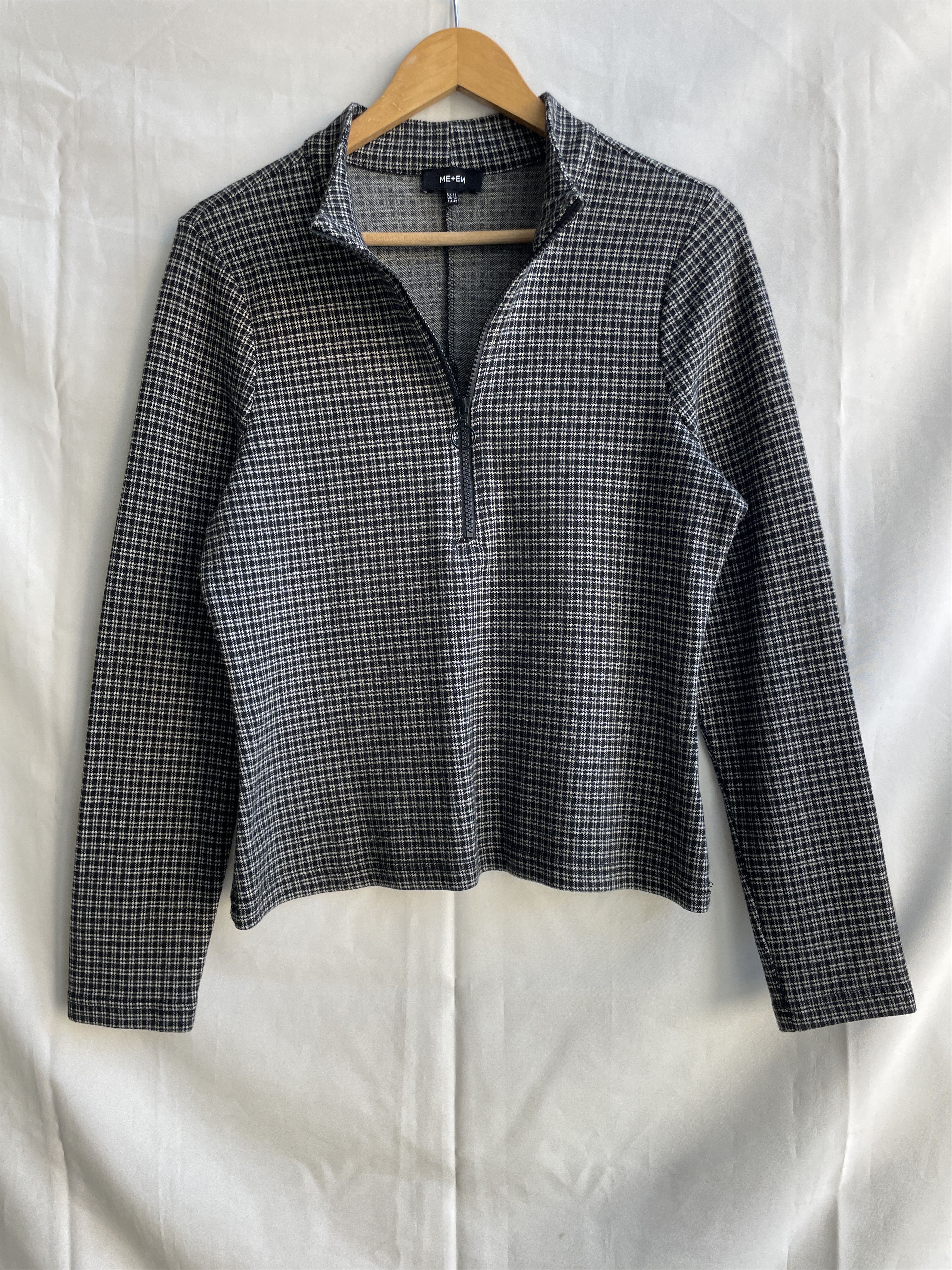 ME+EM Me+Em Ponte Check Half Zip Pullover Size UK 14/ US 10/EUR 42 Size L / US 10 / IT 46 - 1 Thumbnail