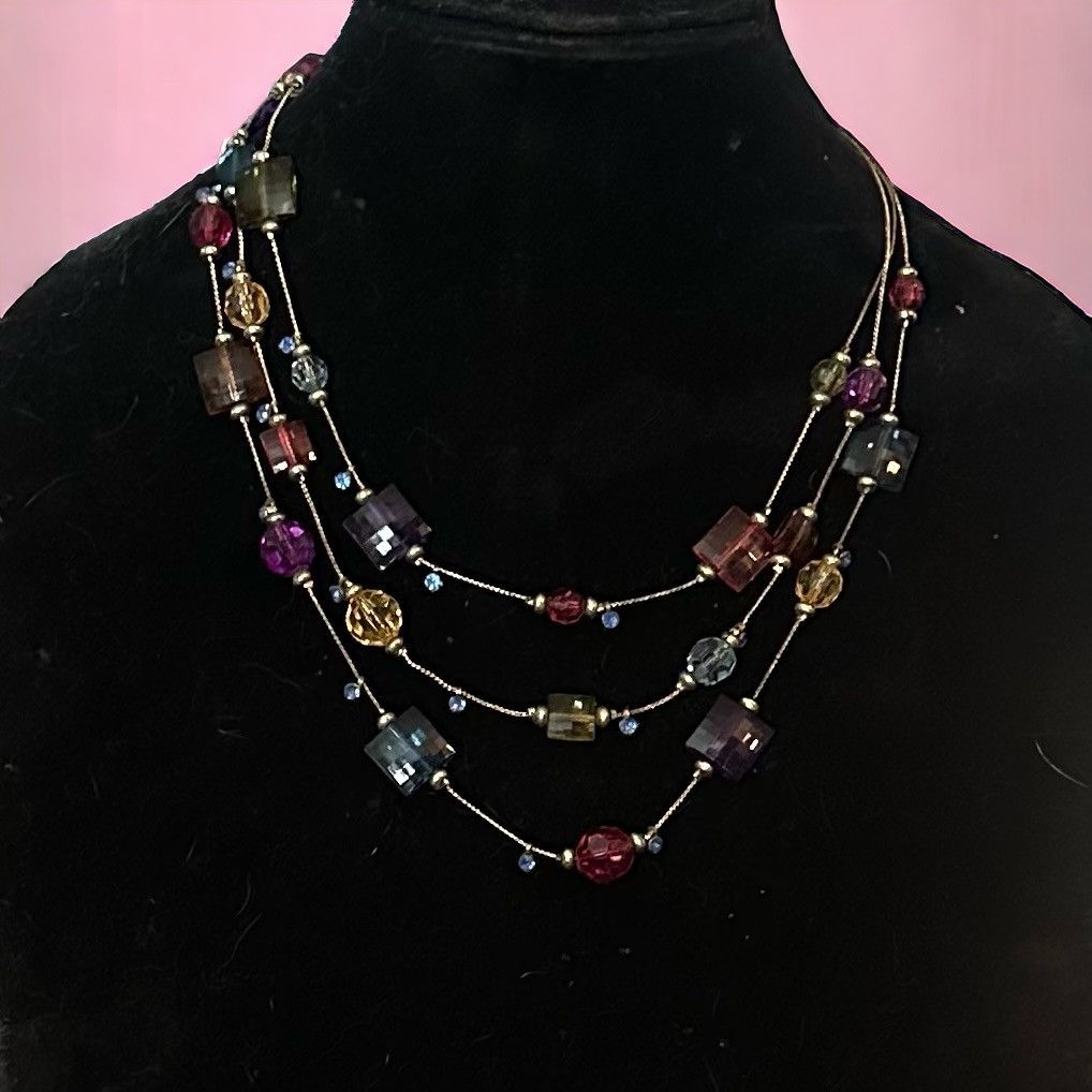 Other Triple layered strand multicolor station stone necklace Size ONE SIZE - 1 Thumbnail