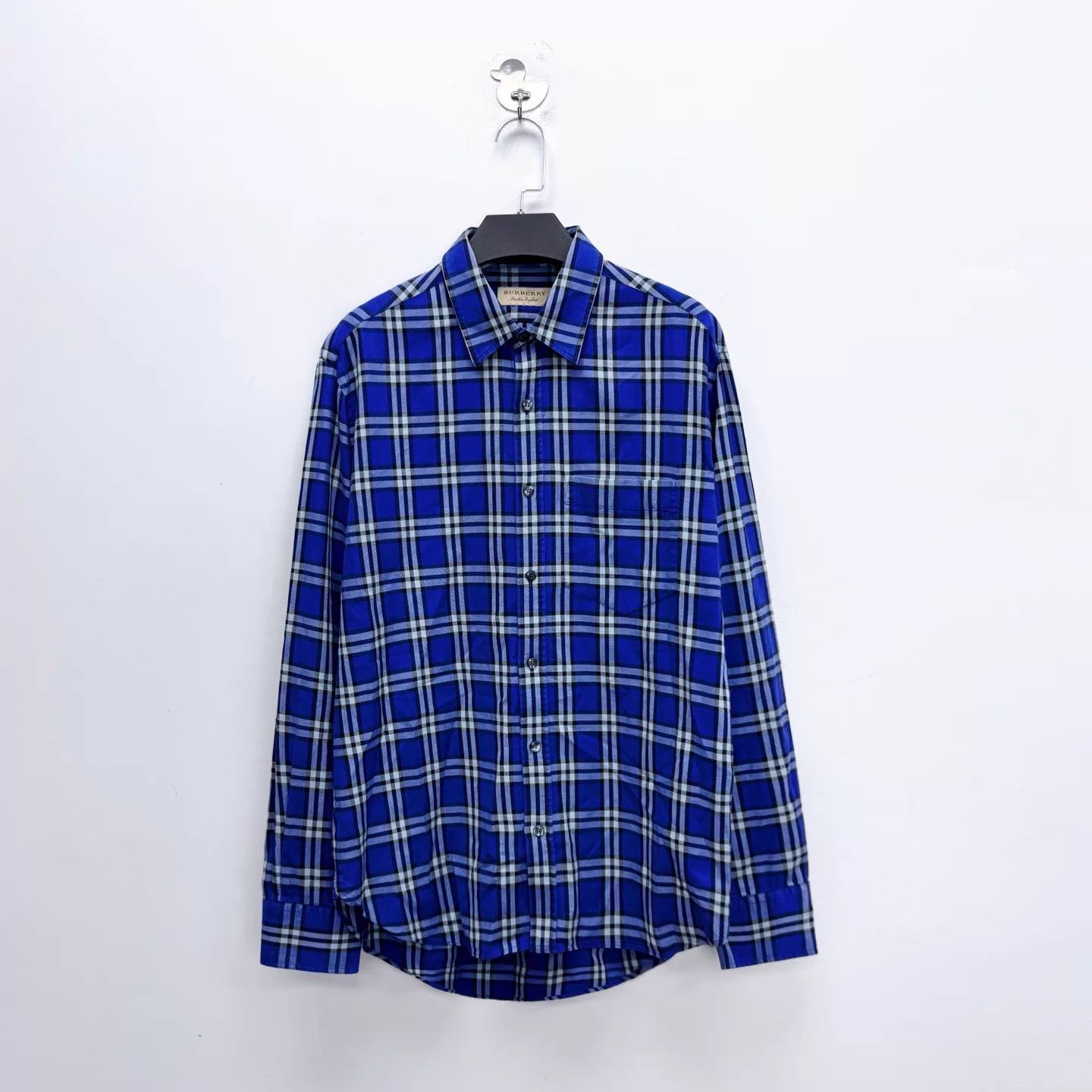 Burberry Burberry Blue Gray Check Overshirt Unisex L 99 New Size US L / EU 52-54 / 3 - 1 Thumbnail