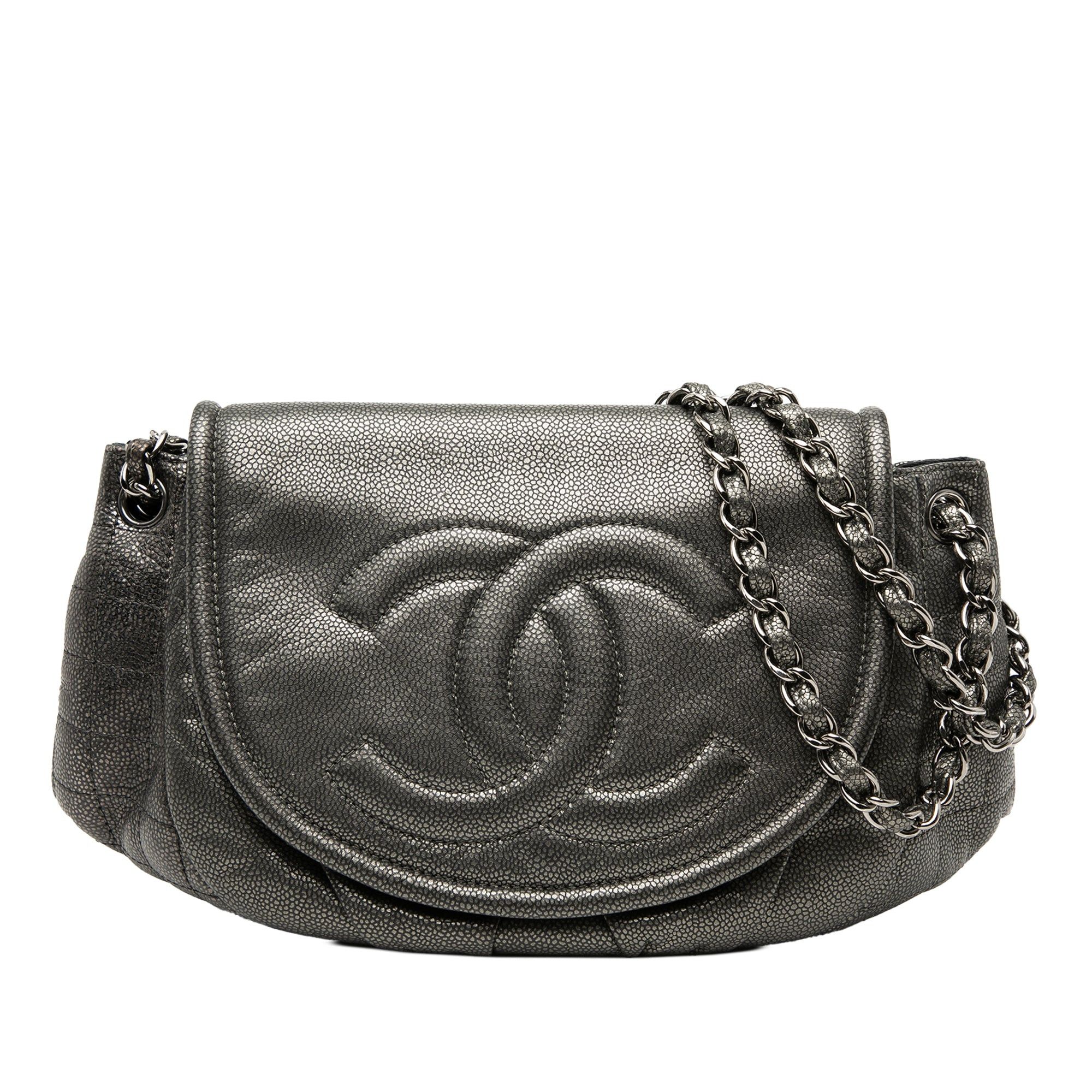 Chanel Large Metallic Caviar Half Moon Flap Size ONE SIZE - 1 Thumbnail