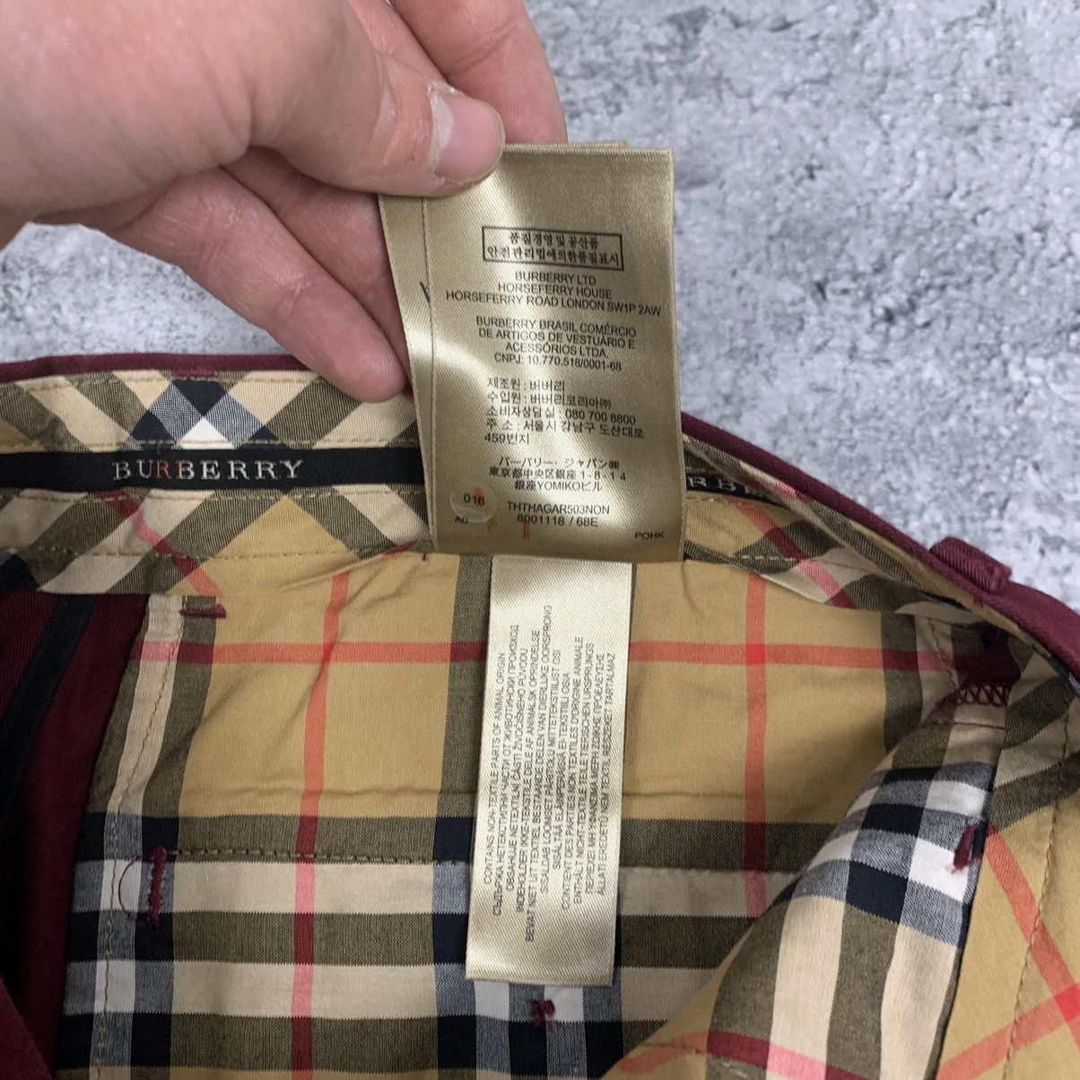 Burberry Burberry London England Casual Cotton Pants Size 50 Burgundy Size US 34 / EU 50 - 7 Thumbnail