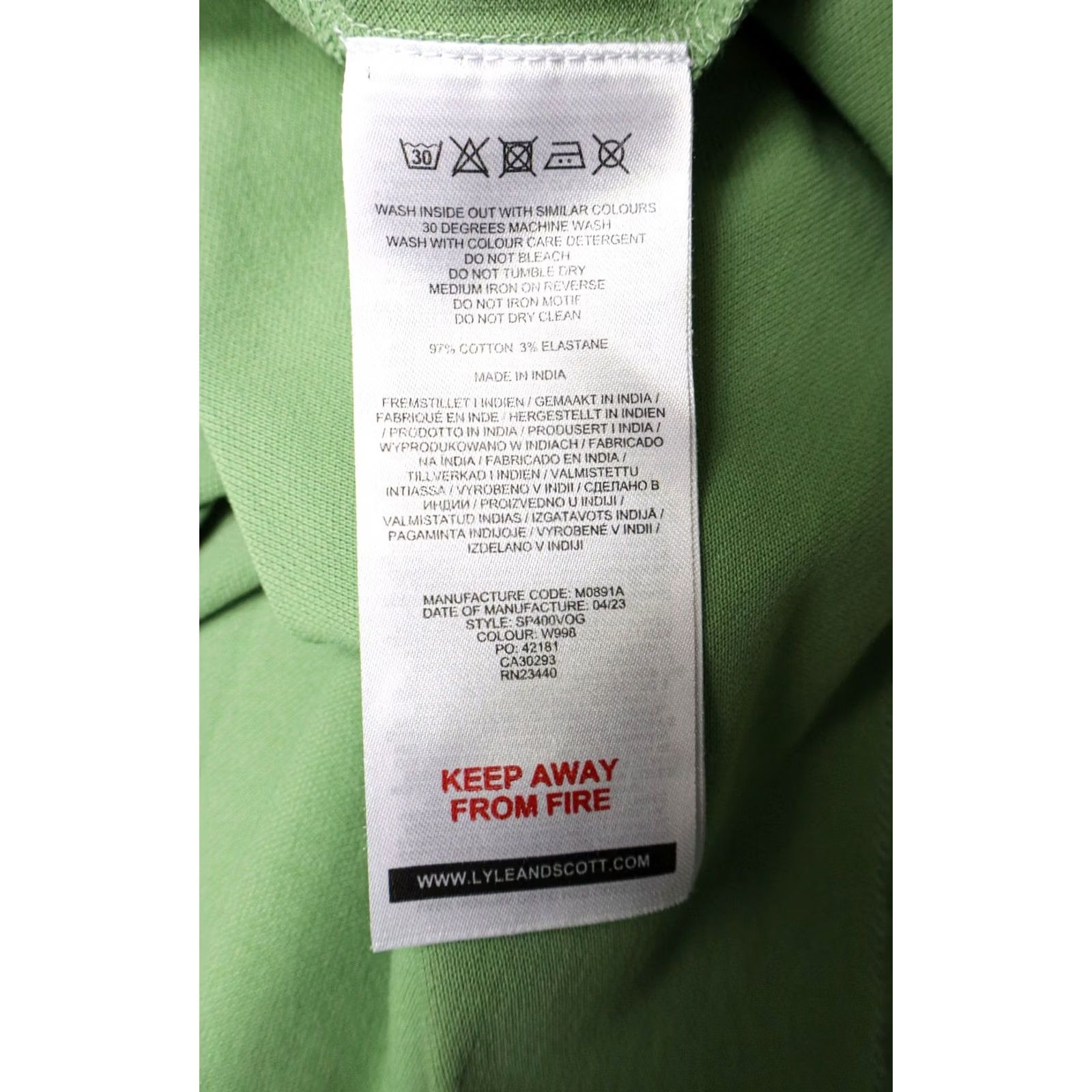 Lyle & Scott LYLE & SCOTT T-shirt Men's 2XL Short Sleeve Polo Neck Green Size US XXL / EU 58 / 5 - 7 Thumbnail