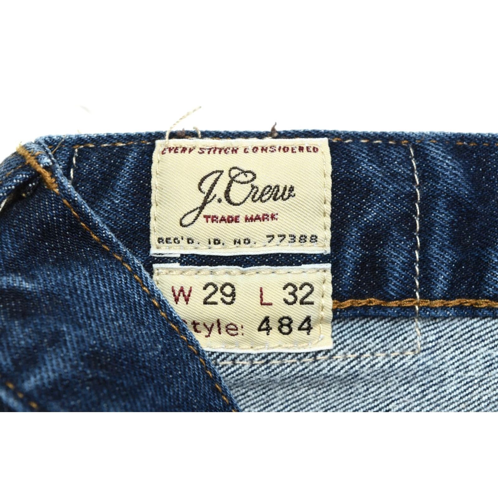 J.Crew J.CREW 484 Slim-Fit Jeans Mens 29x31.5 Blue Indigo Denim Cotton Slim Tapered Leg 5-Pocket zipper button Regular 29 Mens Jeans Size US 29 - 5 Thumbnail