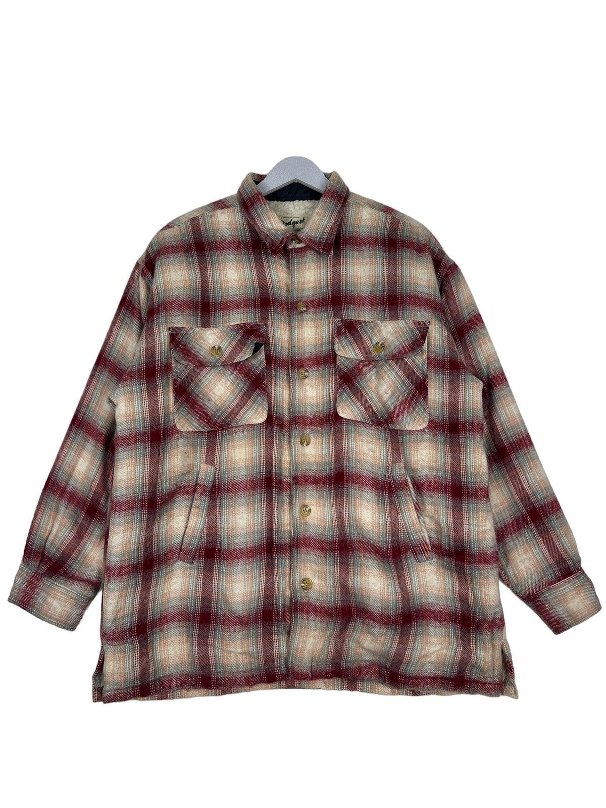 Japanese Brand 🔥 VINTAGE DODGEST PLAID CHECK FLANNEL SHEARLING CPO JACKET Size US L / EU 52-54 / 3 - 2 Thumbnail