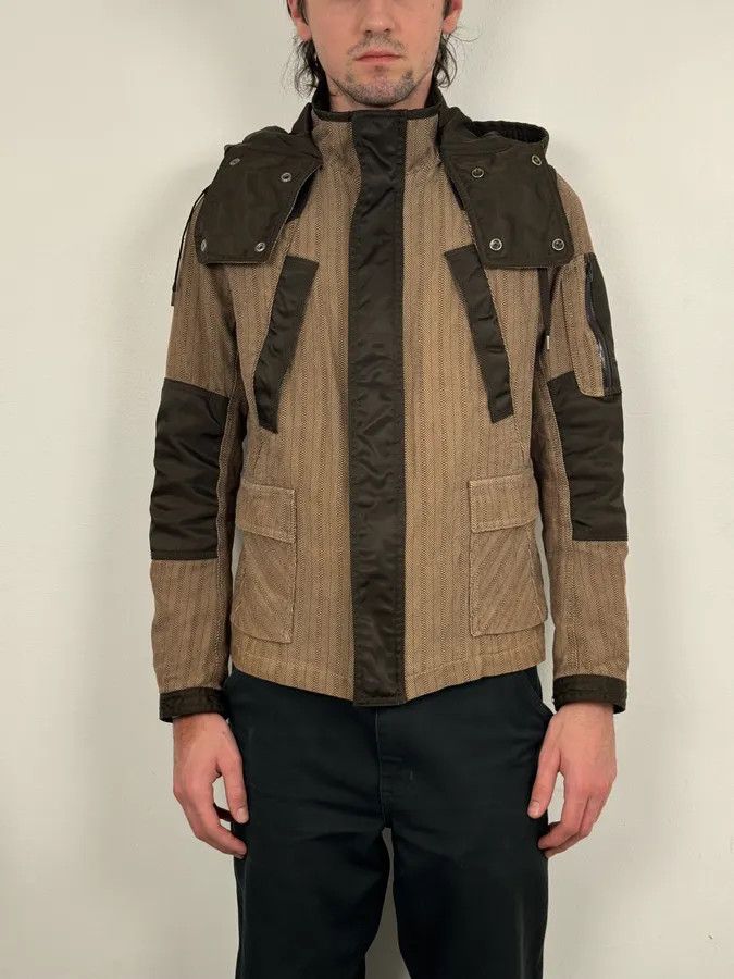 Diesel 2000s Diesel Brown Nylon Contrast Panel Cargo Jacket Size US S / EU 44-46 / 1 - 2 Thumbnail
