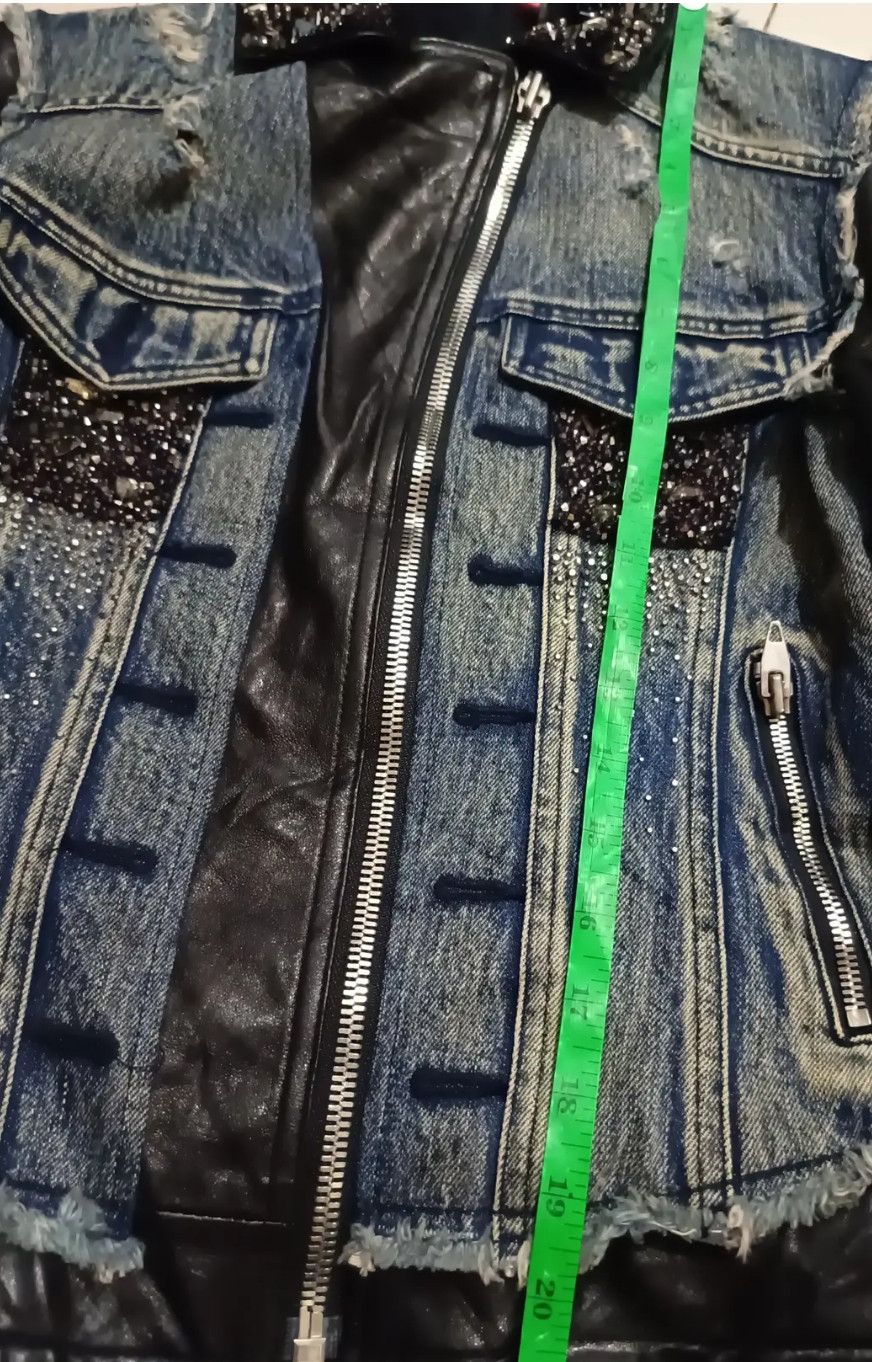 Other Balmain SS11 Safety Sheepskin Crystal Denim Vest Style Size L / US 10 / IT 46 - 5 Thumbnail