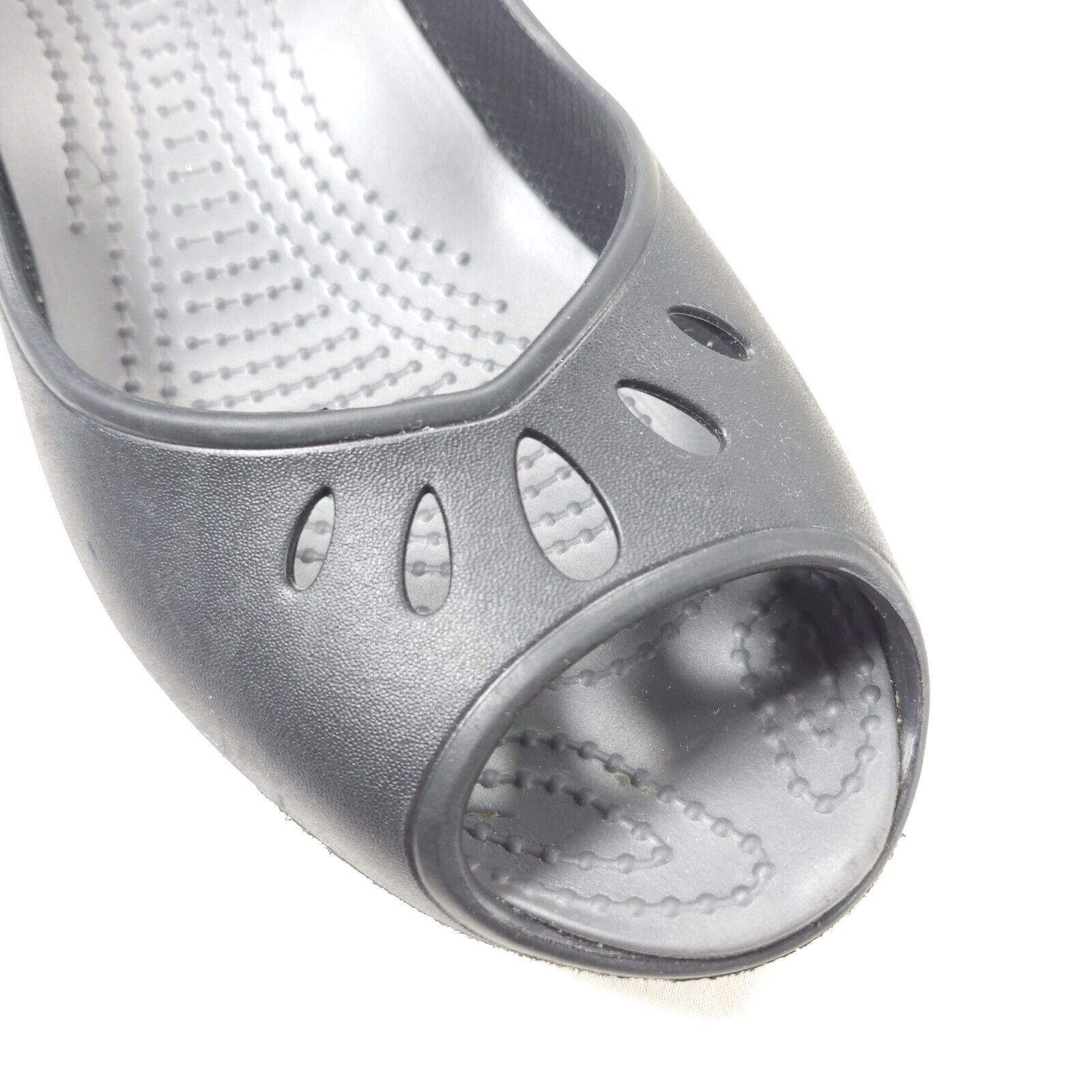 Crocs Crocs Slip on Casual Ballet Flat Womens Size 10 Black Rubber Size US 10 / IT 40 - 8 Thumbnail