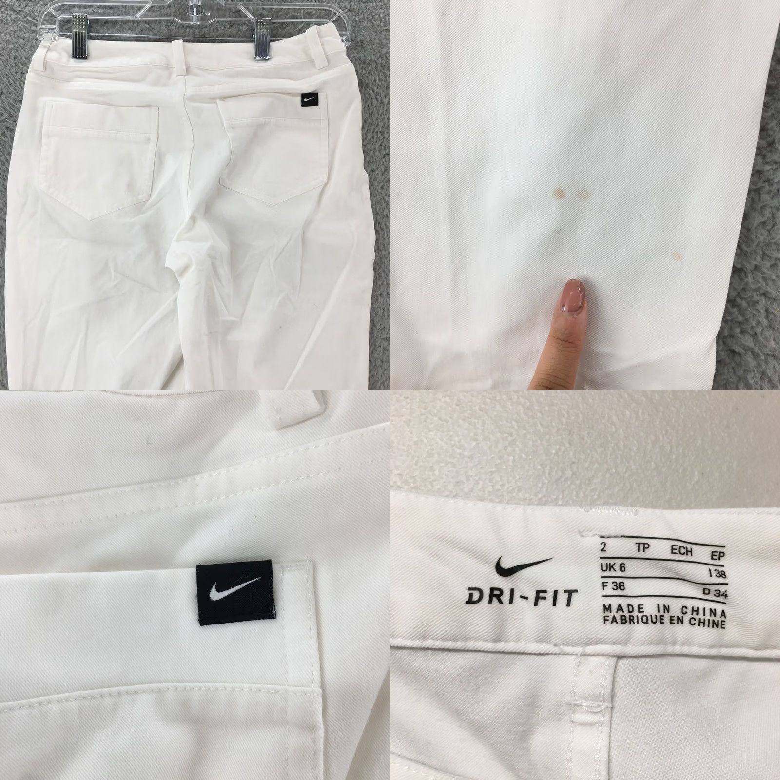 Nike Nike Dri Fit Skinny Jeans Womens White Mid Rise Zip Fly Comfort 27 in. Size 27" / US 4 / IT 40 - 9 Thumbnail