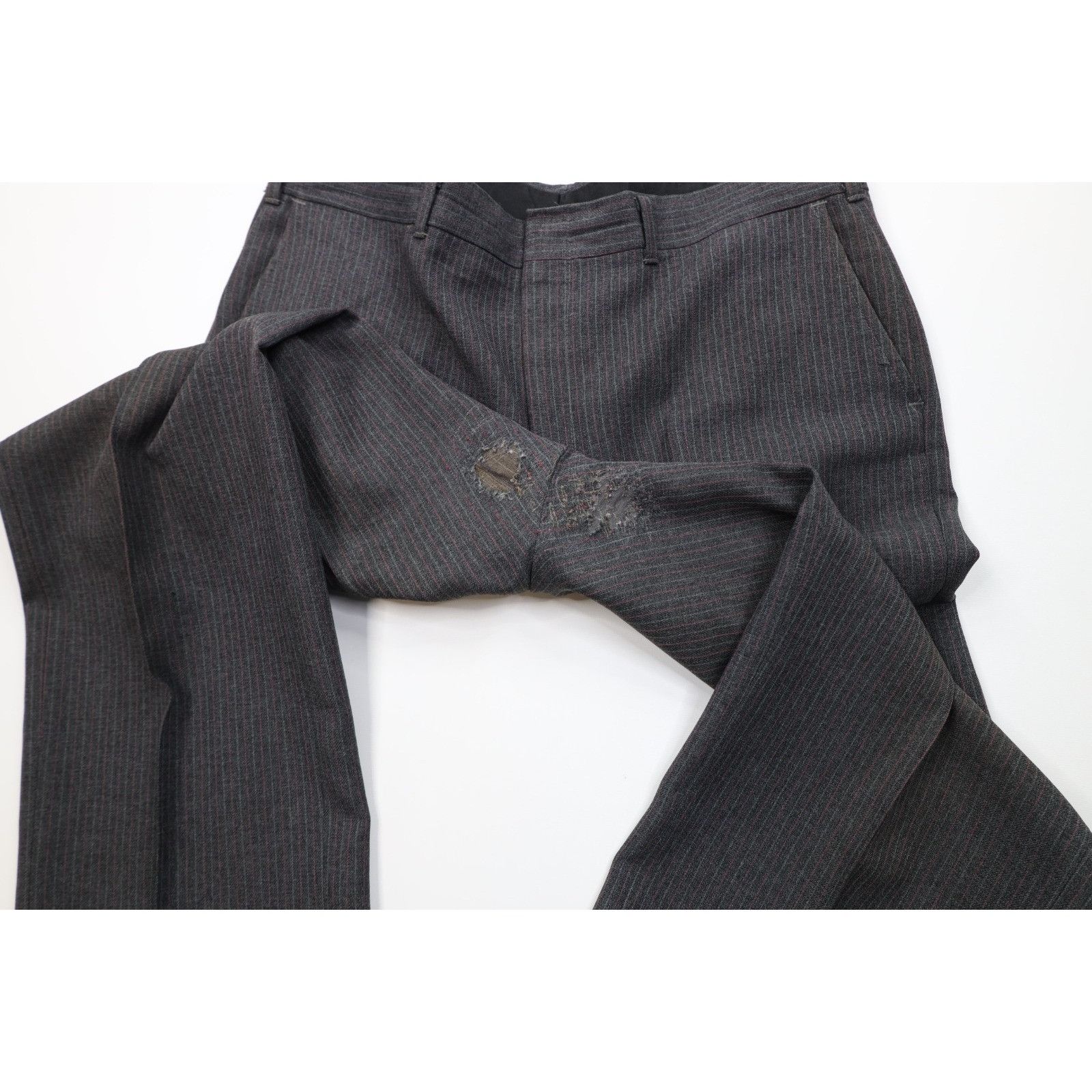 Vintage Vintage 70s Streetwear Distressed 3 Piece Knit Striped Suit Size 44R - 16 Thumbnail