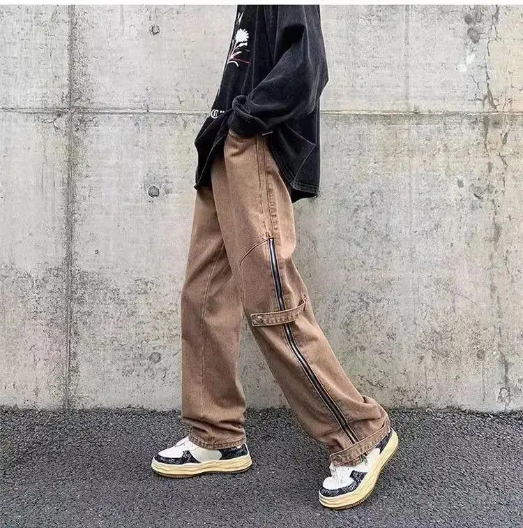 Japanese Brand Straight Split Side Zipper Jeans Size US 32 / EU 48 - 4 Thumbnail