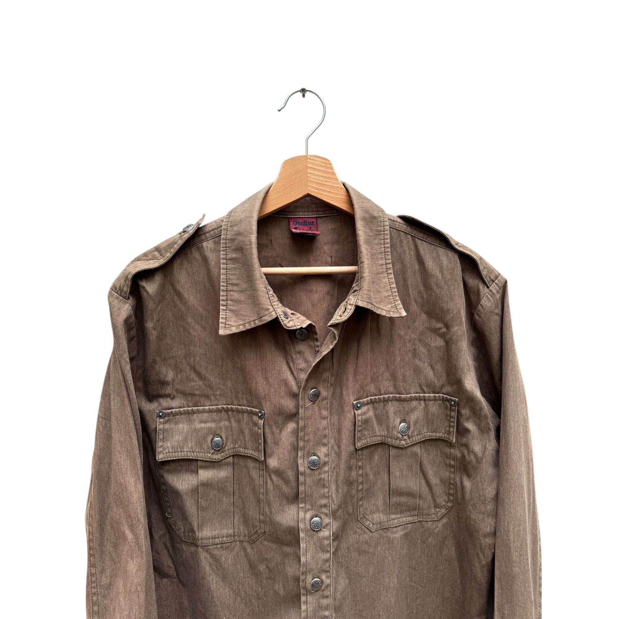 Jean Paul Gaultier Vintage Brown Cotton Western shirt Size US L / EU 52-54 / 3 - 2 Thumbnail