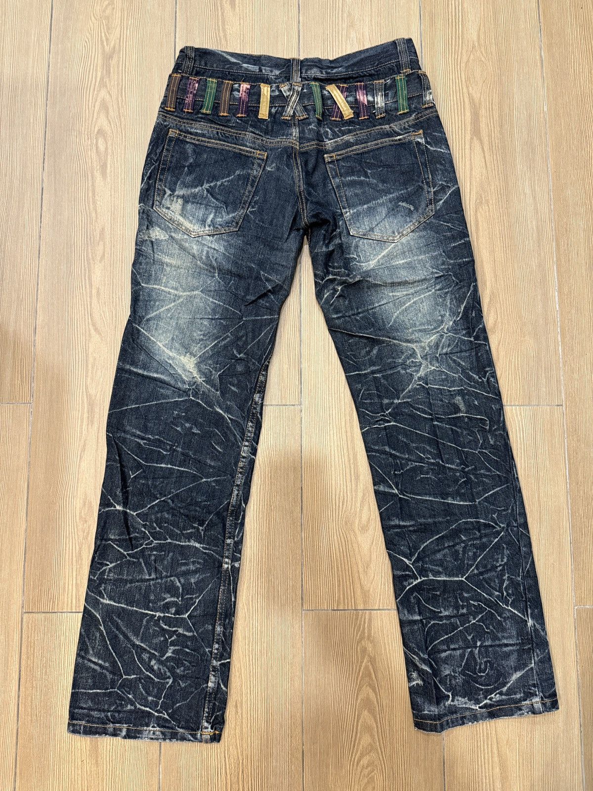If Six Was Nine Nylaus Double Waist Jeans Denim Pants Thunder Design Size US 31 - 6 Thumbnail
