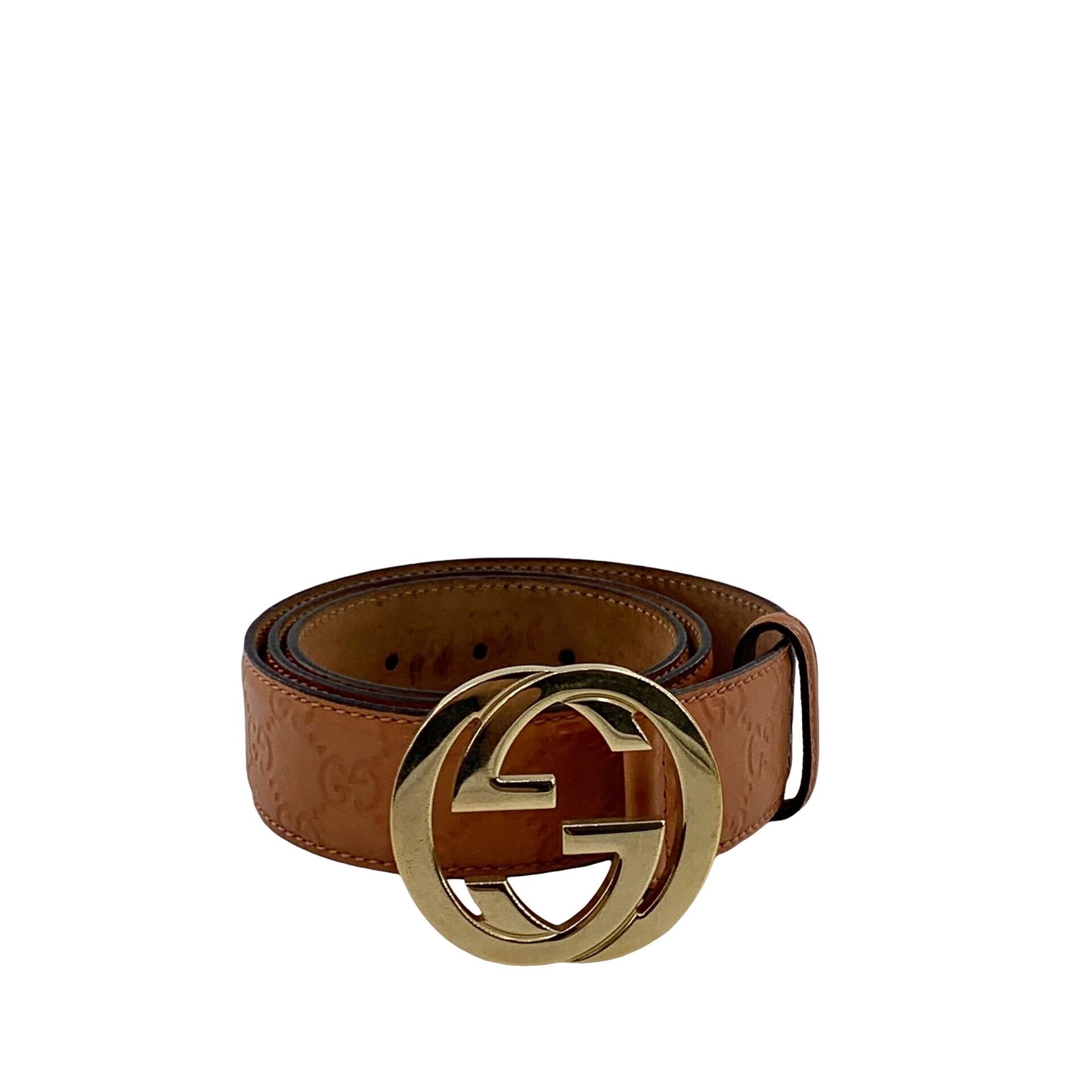 Gucci Gucci Orange Guccissima Leather GG Buckle Belt 36 Size 36 - 1 Thumbnail