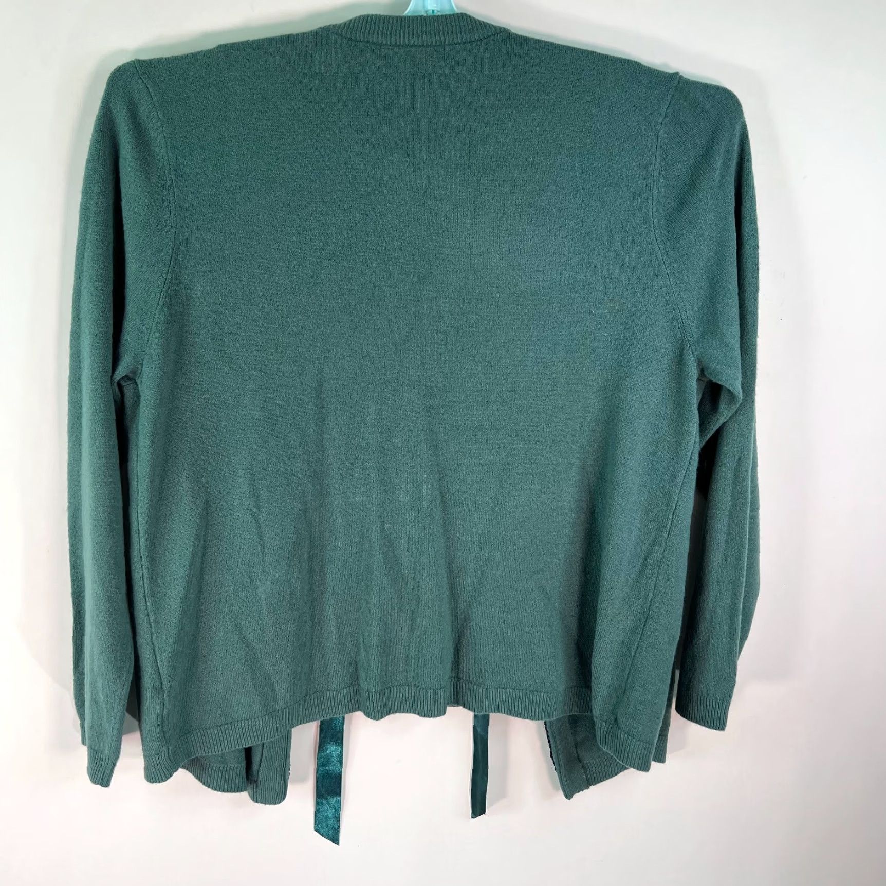 Vintage Koret Women Cardigan XL Green Acrylic Knitted Double Layer Pullover Round Neck Long Sleeve Regular Fit Collarless Embroidered Casual Winter Size XL / US 12-14 / IT 48-50 - 2 Thumbnail