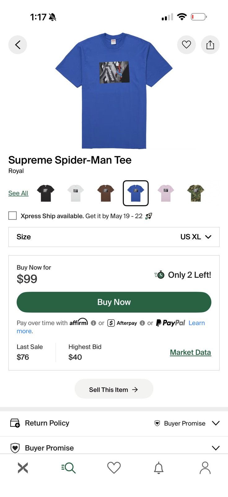 Supreme Supreme Spider-Man Tee Size US XL / EU 56 / 4 - 5 Thumbnail