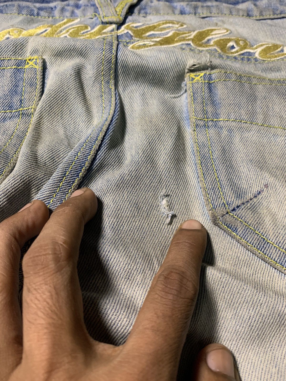 Body Glove Y2K BODY GLOVE BORO SASHIKO PANT EMBROIDERED LOGO DISTRESS Size US 31 - 16 Thumbnail