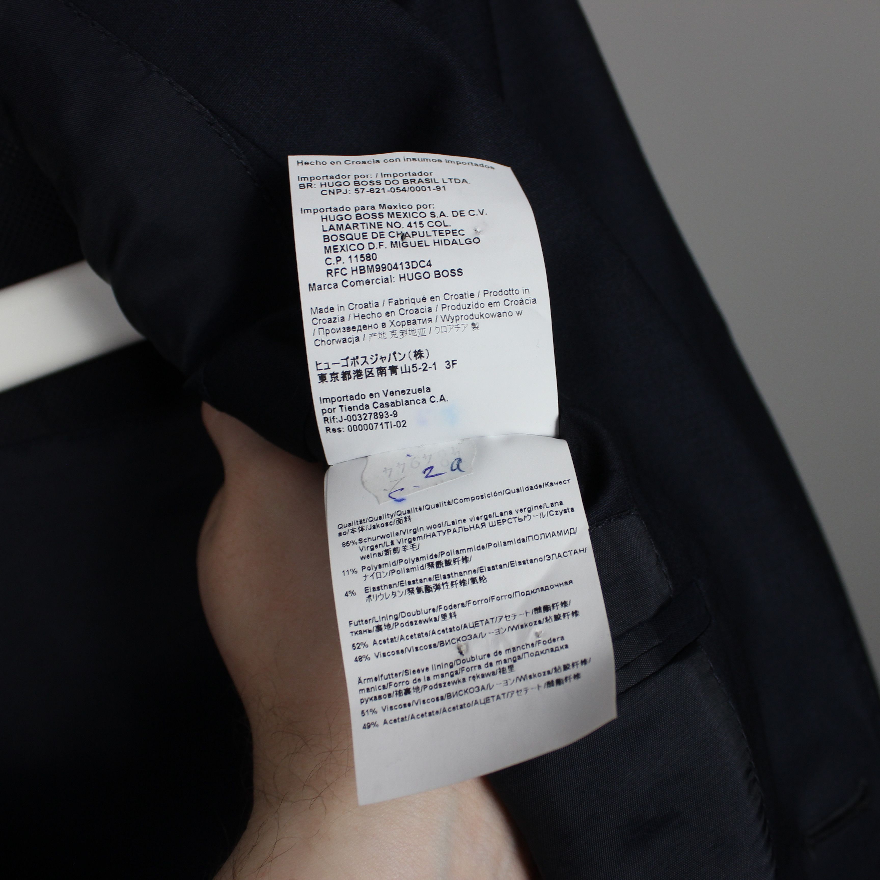 Hugo Boss Hugo Boss blazer men wool navy blue gray 38R 48 Size 38R - 8 Thumbnail