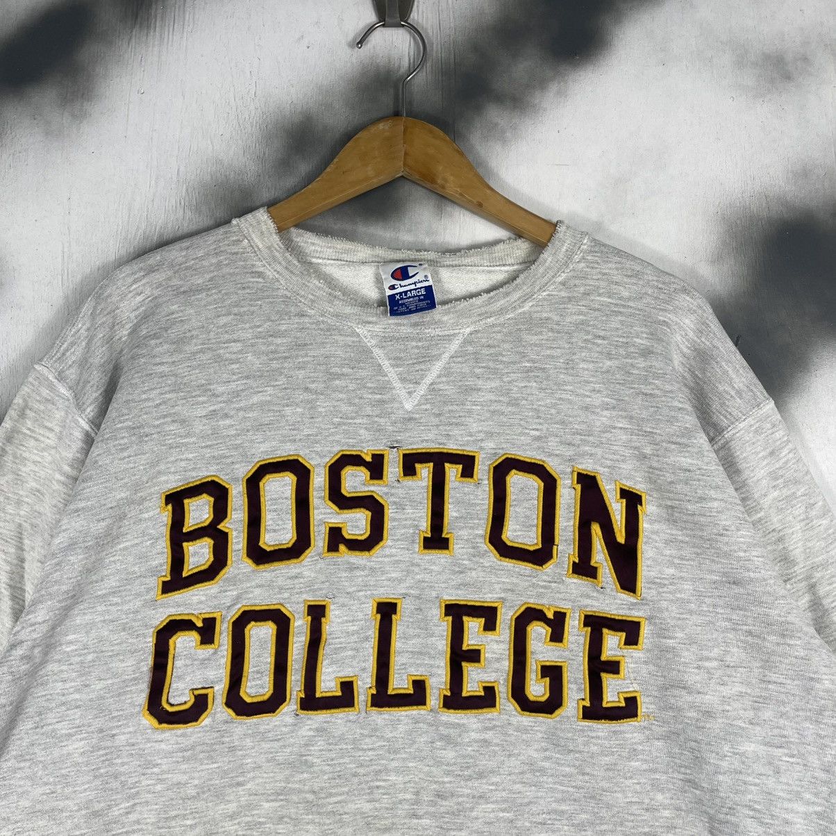 Champion × Vintage Vintage Boston College Distressed style Sweatshirt Size US L / EU 52-54 / 3 - 2 Thumbnail