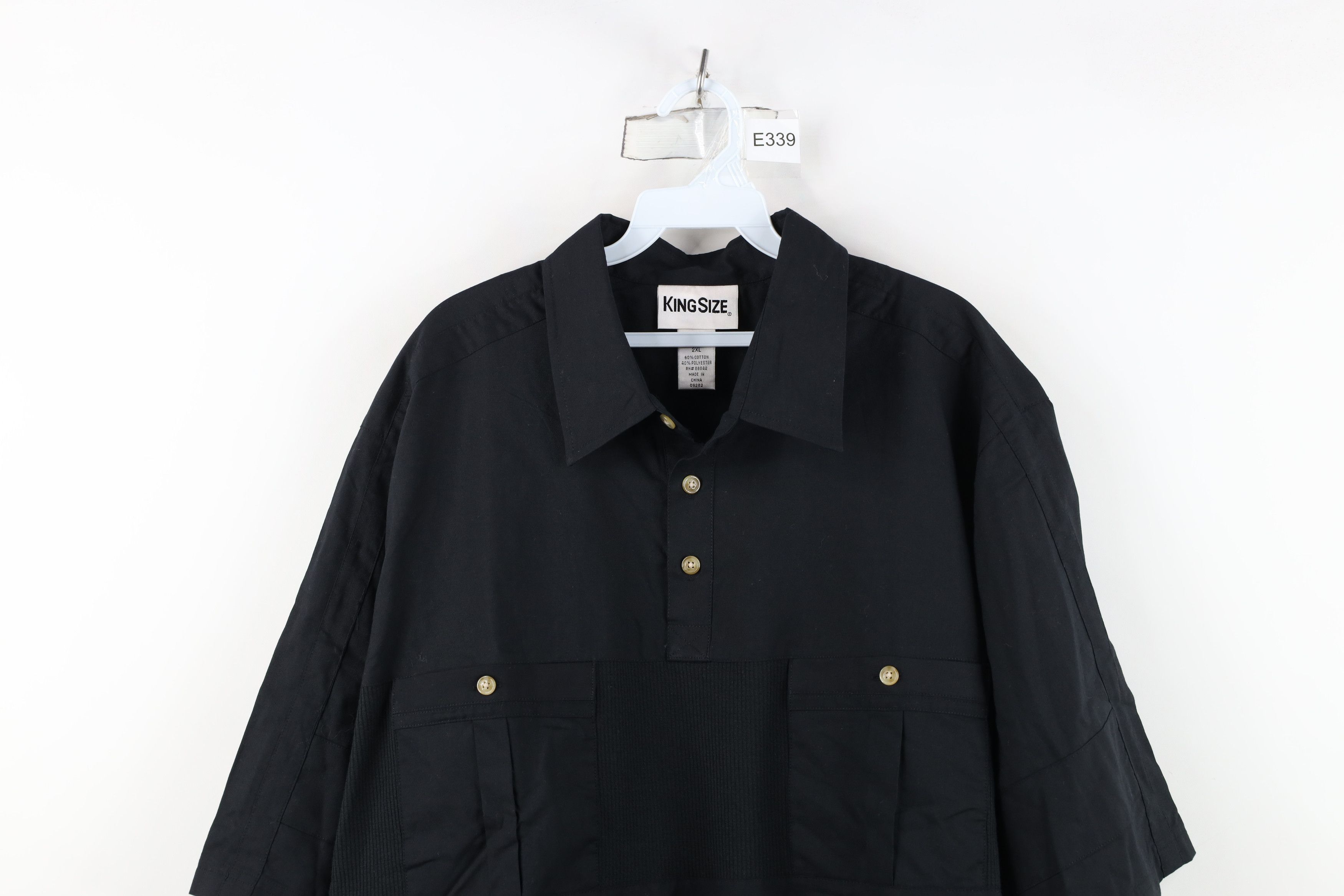 Vintage Vintage 90s Streetwear Collared Pullover Polo Shirt Black Size US XXL / EU 58 / 5 - 2 Thumbnail