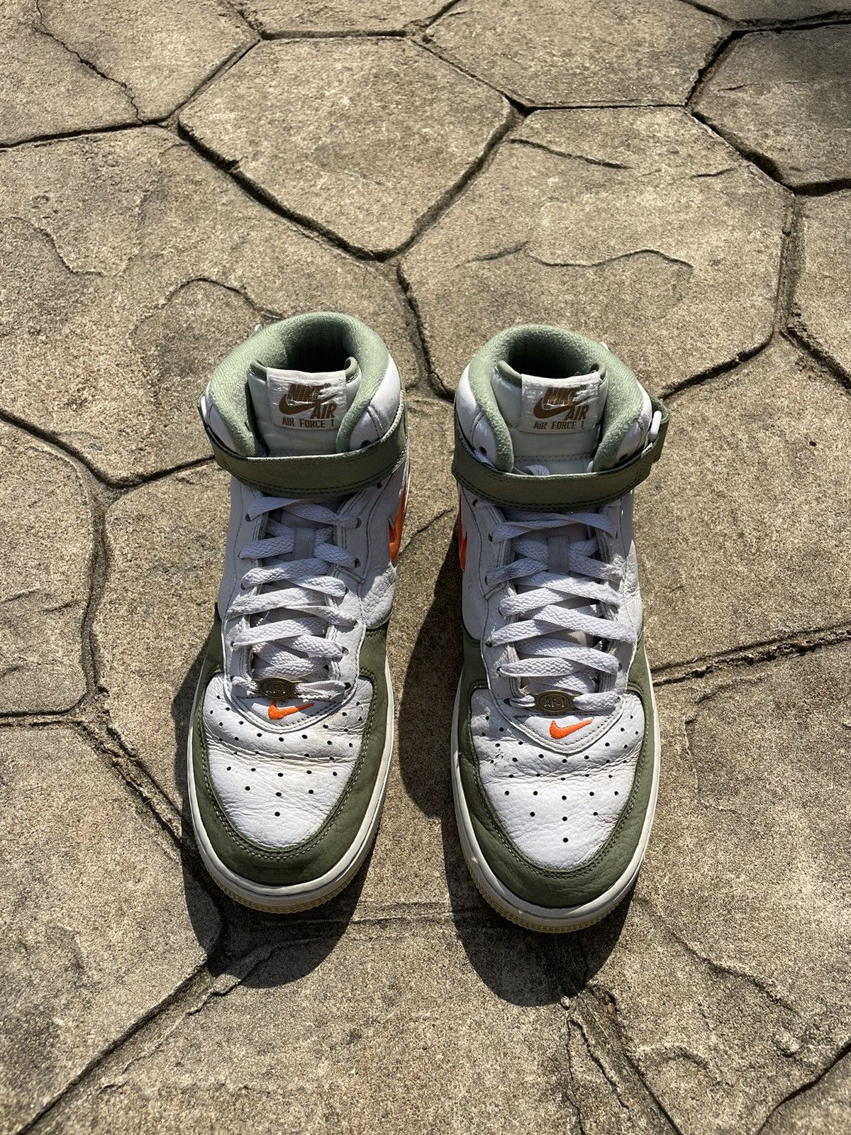 Nike Nike Air Force 1 Mid “Oil Green Orange” Hi-Top Sneakers Size US 9 / EU 42 - 2 Thumbnail