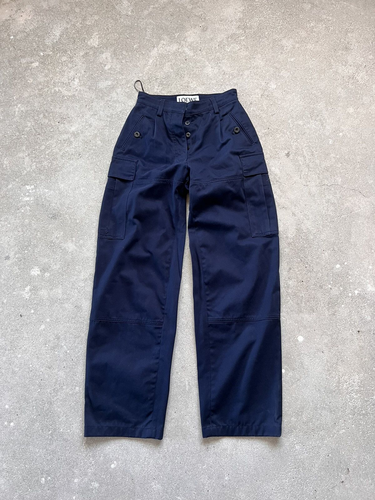 Loewe 21SS LOEWE Cargo Trousers Dark Blue Size 26" / US 2 / IT 38 - 5 Thumbnail