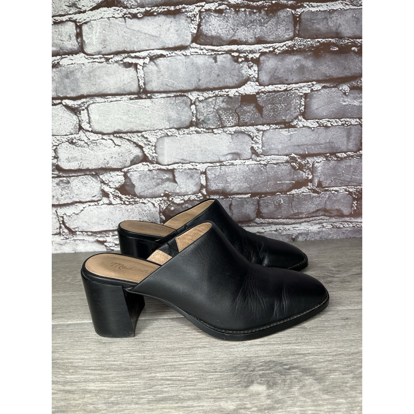 Madewell Madewell Black Leather THE HARPER Mules Slip On Clogs Heels Size US 8.5 / IT 38.5 - 16 Thumbnail