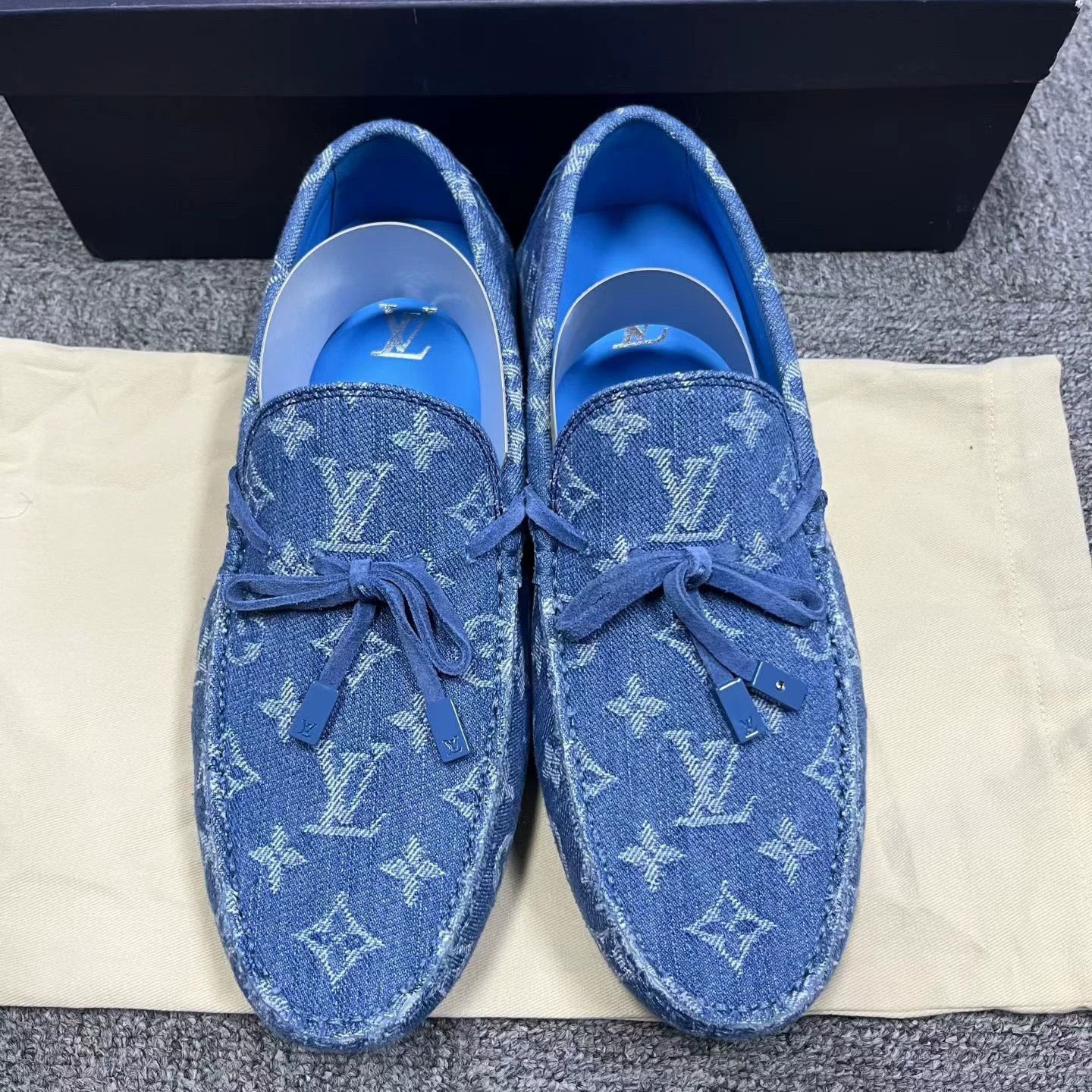 Louis Vuitton louis vuitton blue denim moccasin shoes Size US 6.5 / EU 39-40 - 3 Thumbnail