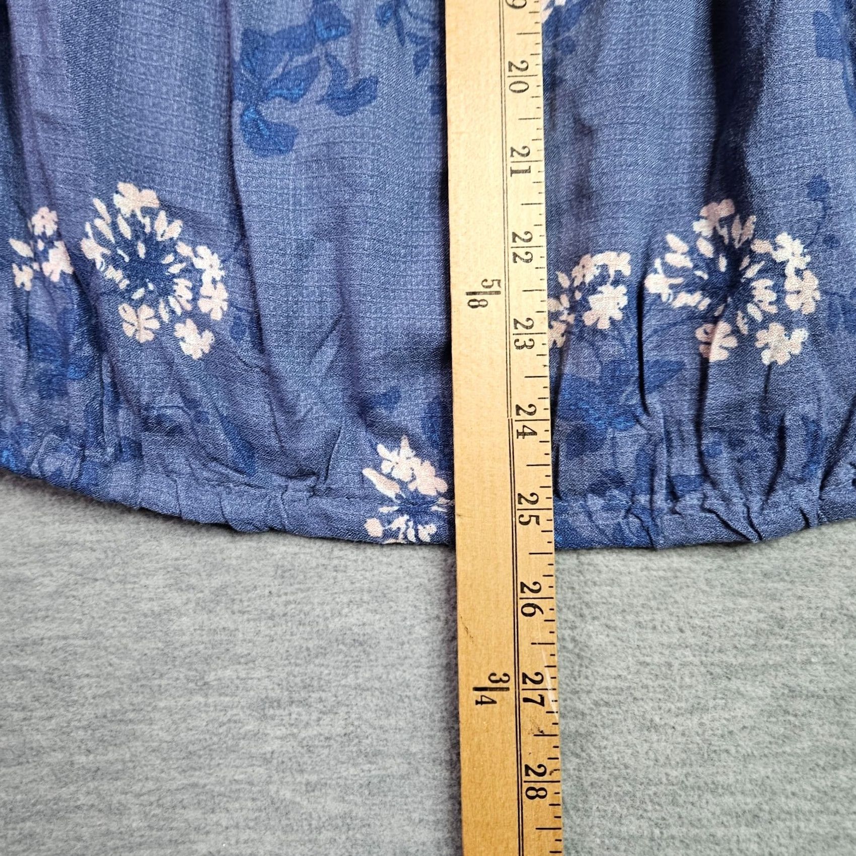 Lucky Brand Lucky Brand Women's Size Large Blue Floral Boho Peasant Blouse NWT Size L / US 10 / IT 46 - 4 Thumbnail