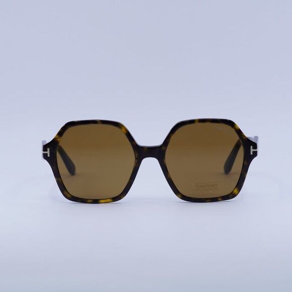 Tom Ford Tom Ford Romy FT1032 52E Sunglasses Havana Geometric Frame Size ONE SIZE - 3 Thumbnail