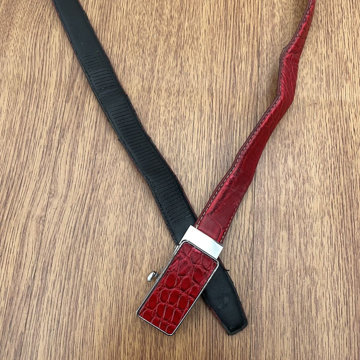 Designer × Japanese Brand Red snakeskin belt Size ONE SIZE - 2 Thumbnail