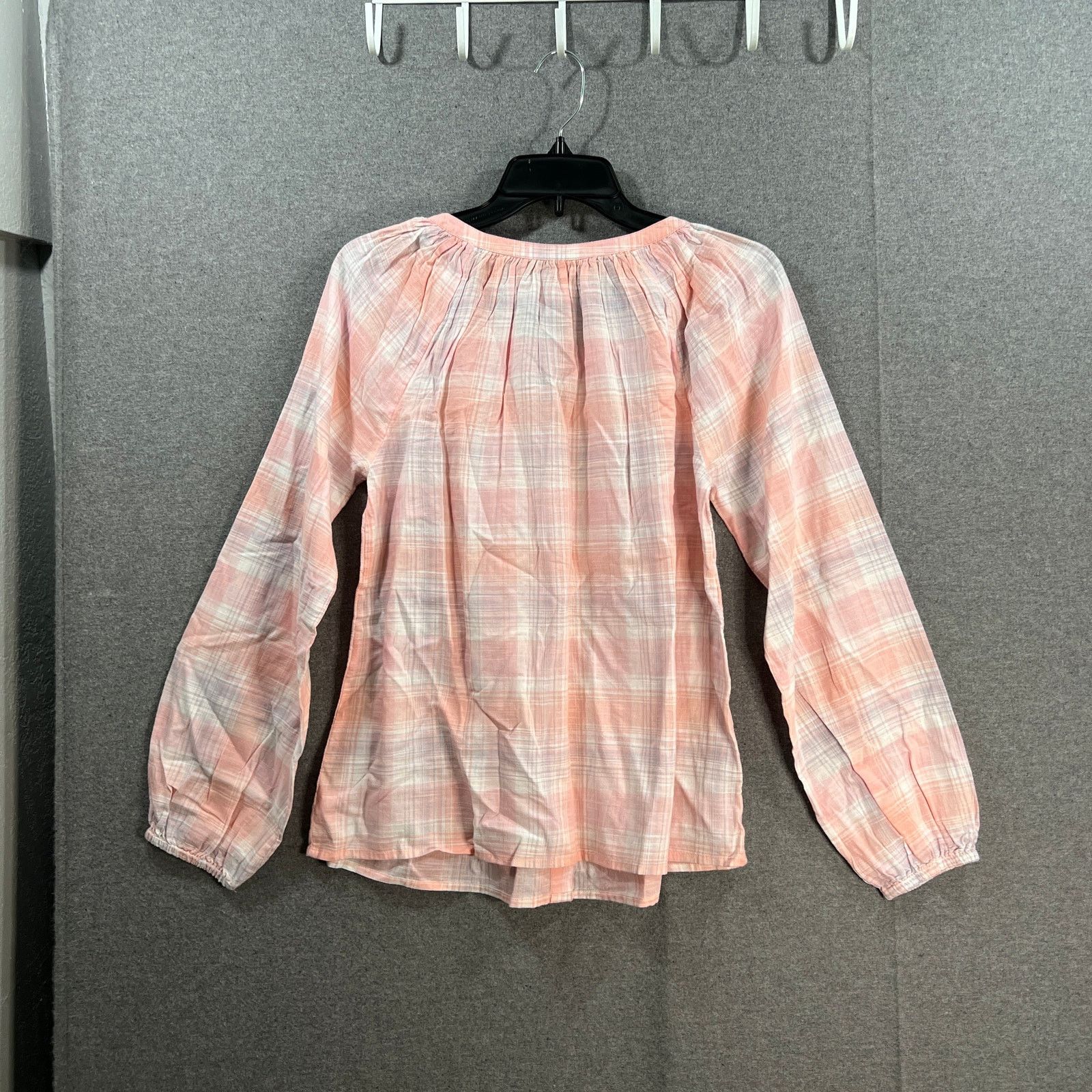 Other Candace Cameron Bure Plaid Y-Neck Shirt Rose Quartz, X-Small Size XS / US 0-2 / IT 36-38 - 2 Thumbnail