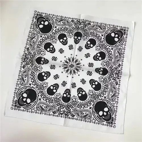 Other 3pcs Printed Skull Square Cotton Bandanas Size ONE SIZE - 3 Thumbnail