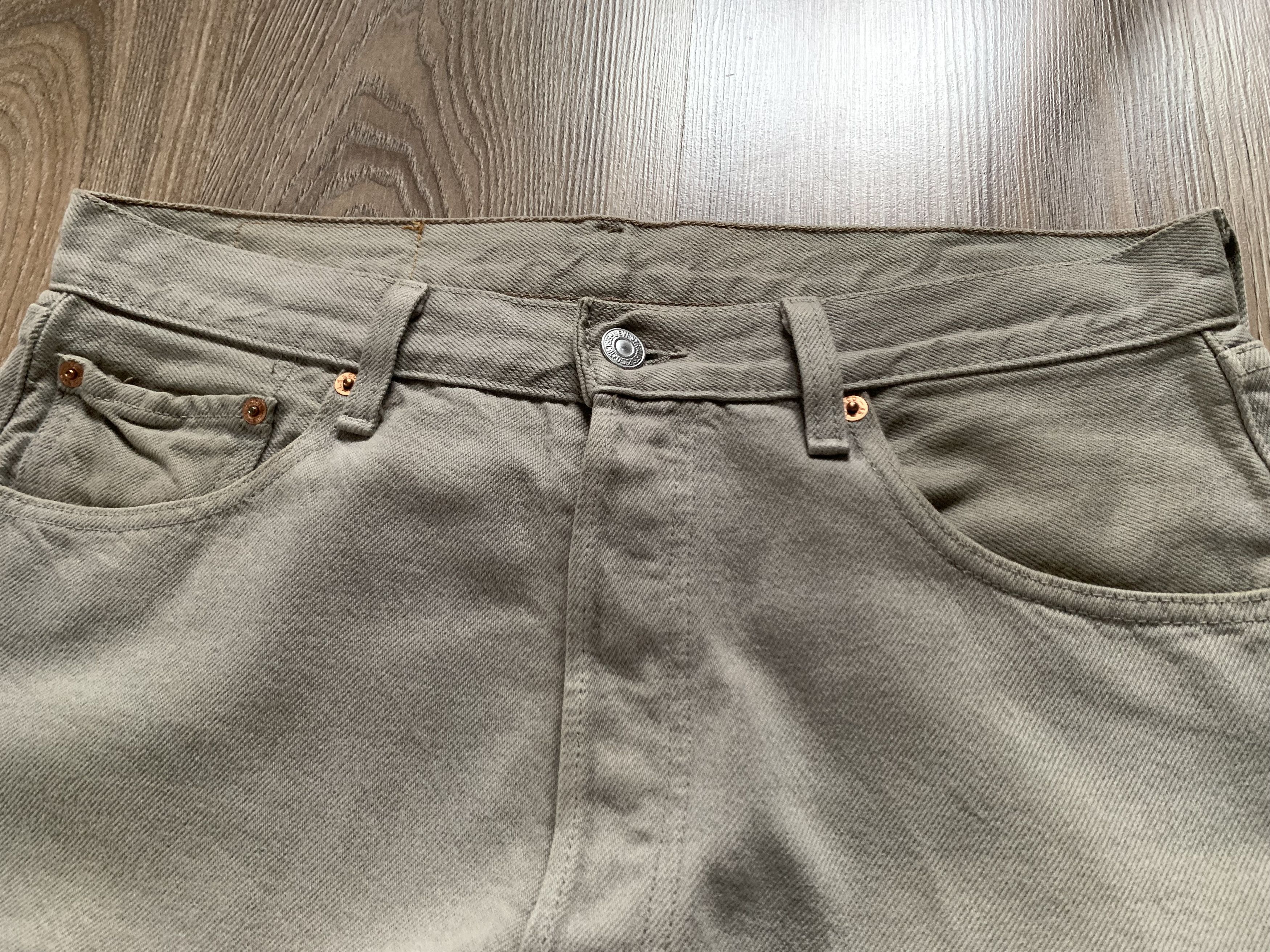 Levi's × Levi's Vintage Clothing Levi's 501 Beige Denim Jeans Pants Size US 33 - 5 Thumbnail