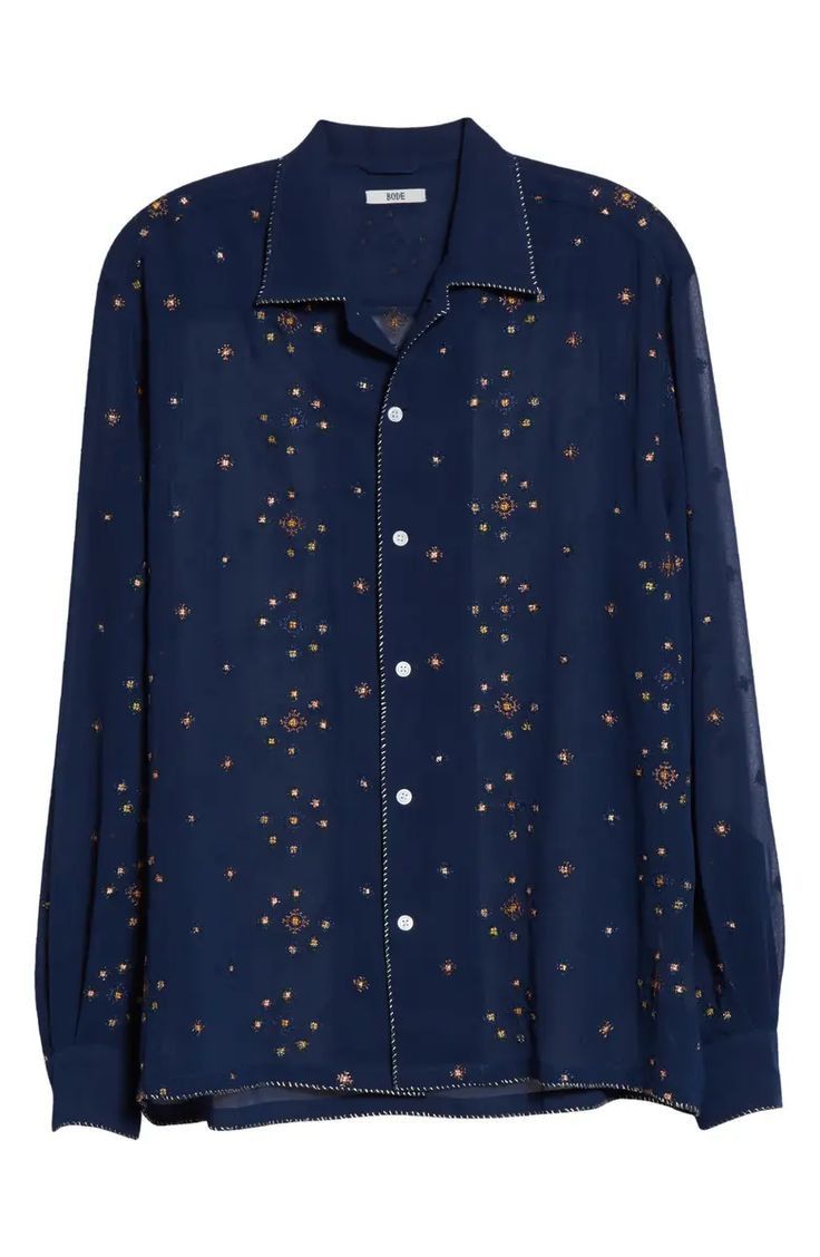 Bode Bode x Marcus Paul Star Cross Stitch Button-Up Shirt Size US M / EU 48-50 / 2 - 3 Thumbnail