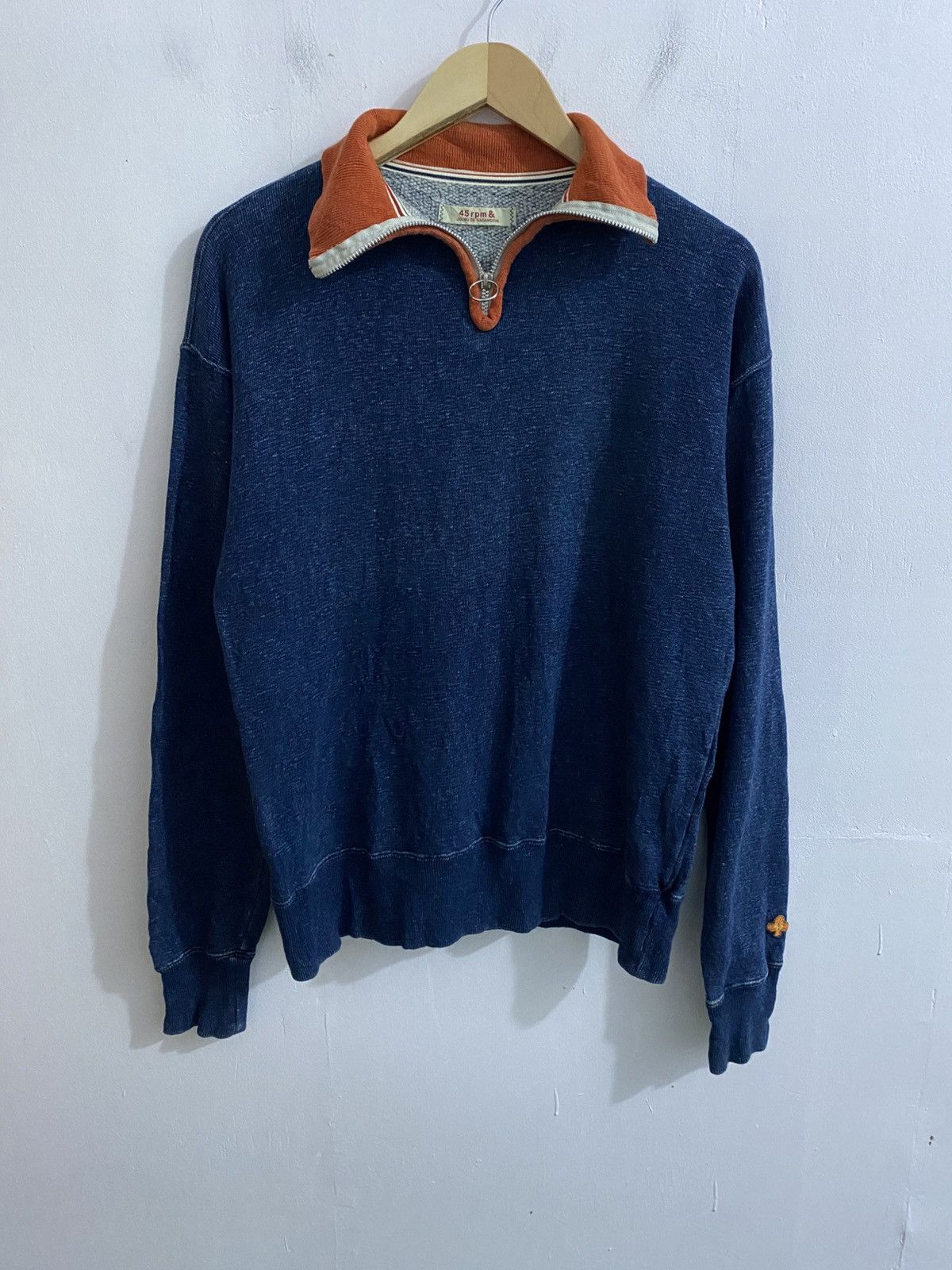 45rpm Joubu De Nagamochi 45RPM Half Zip TwoTone Sweater Size US L / EU 52-54 / 3 - 1 Thumbnail