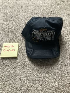 CHERRY LA Logo-print Twill Trucker Hat in Red