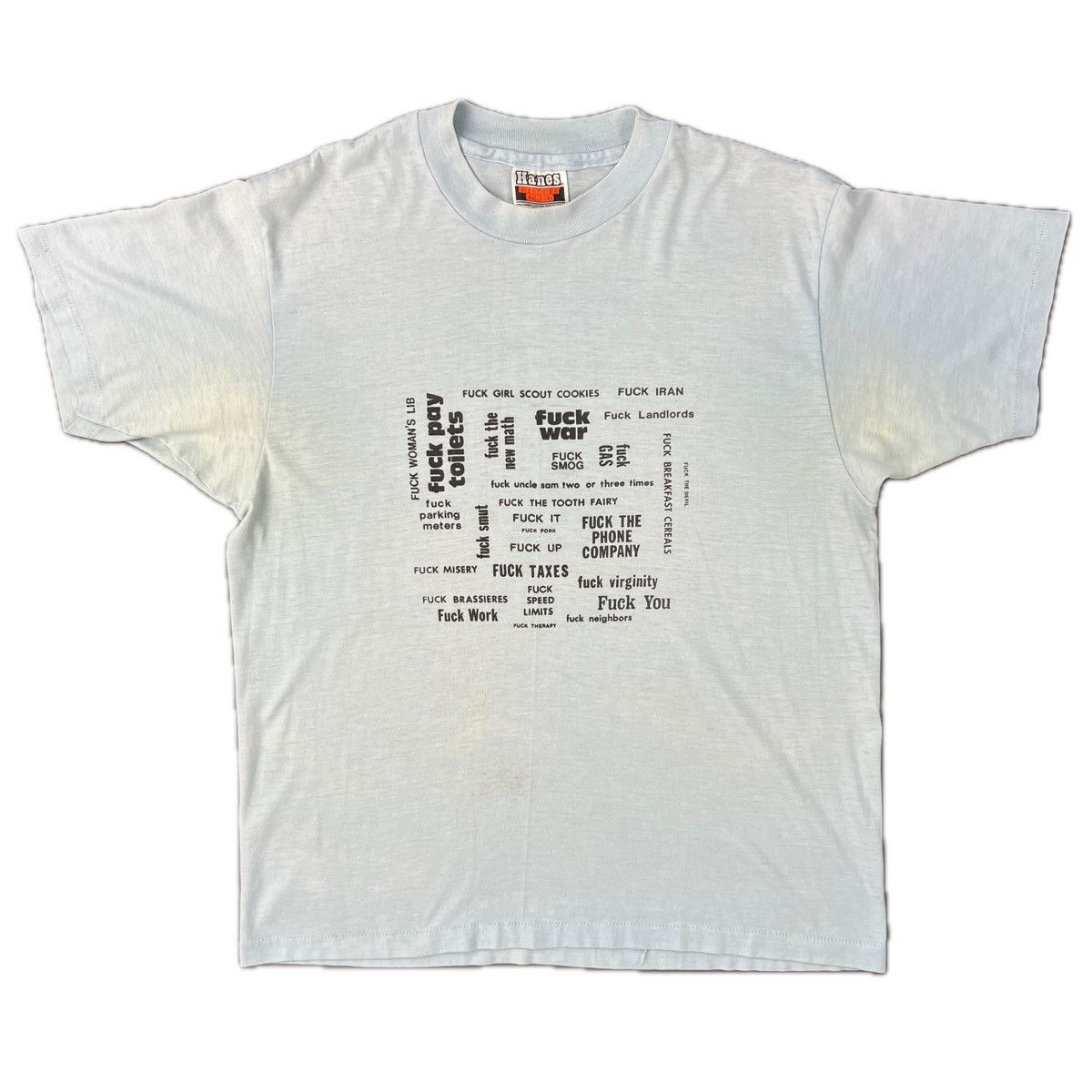 Vintage FUCK EVERYTHING Vintage 80s Spell Out Explicit Graphic Tee Size US S / EU 44-46 / 1 - 1 Thumbnail
